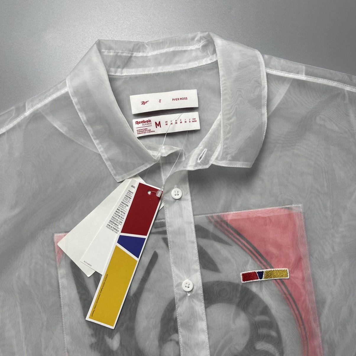 Pyer Moss × Reebok × Vintage PYER MOSS x REEBOK FETCHING BIRD TRANSPARENT SHIRT GE4160 Size M / US 6-8 / IT 42-44 - 3 Thumbnail