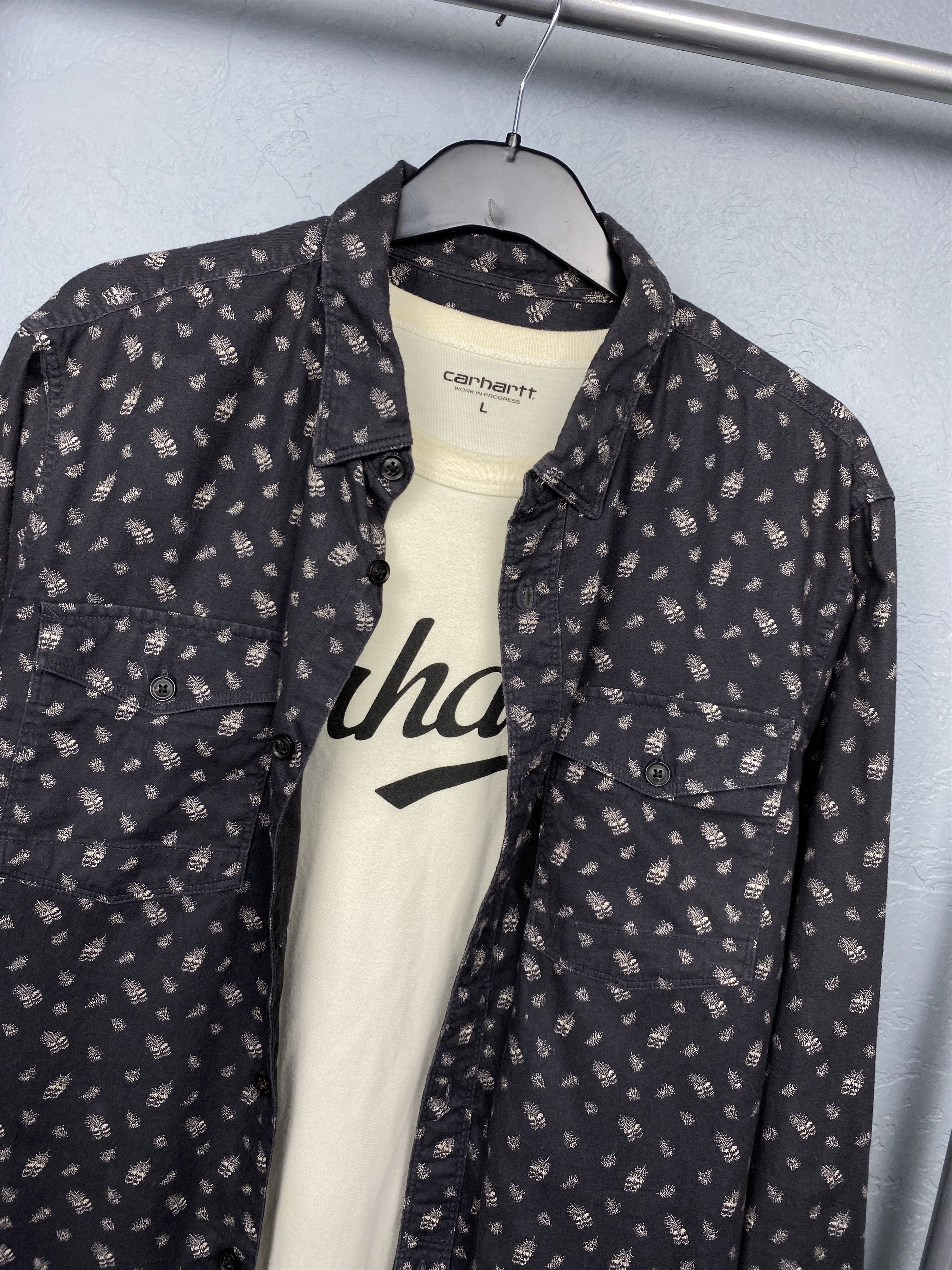 Allsaints Allsaints Pinehurst Mens Flannel Printed Long Sleeve Shirt Size US XL / EU 56 / 4 - 2 Thumbnail