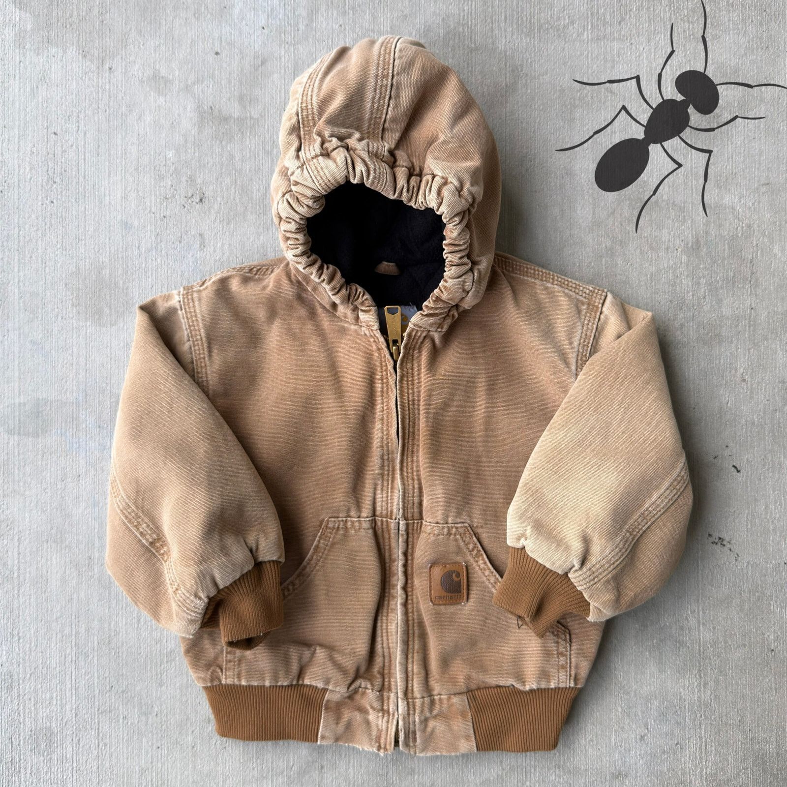 Carhartt × Vintage Carhartt YOUTH YJ130 brown hooded work wear jacket Size US XXS / EU 40 - 1 Thumbnail