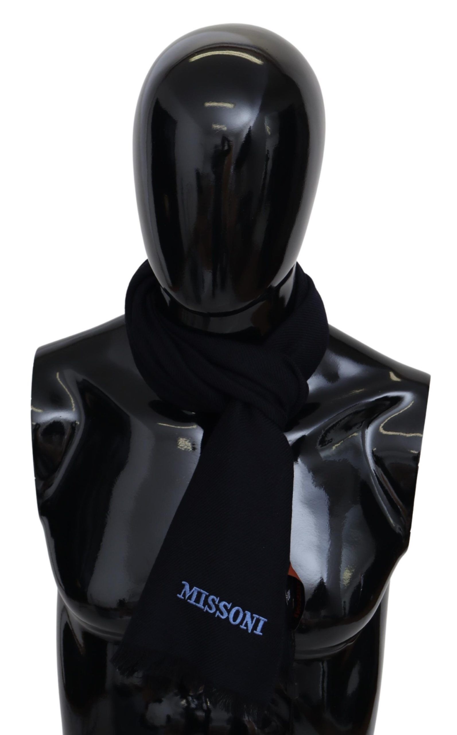 Missoni Elegant Black Wool Unisex Men's Scarf Size ONE SIZE - 1 Thumbnail