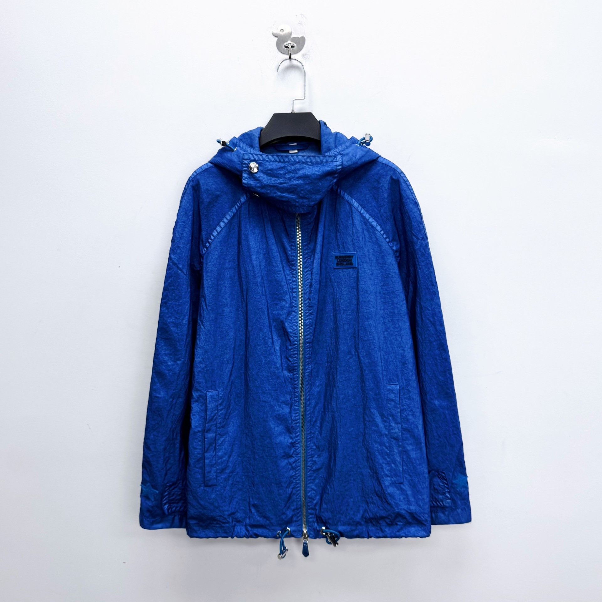 Burberry Burberry Blue Logo Nylon Hooded Jacket Size US S / EU 44-46 / 1 - 1 Thumbnail