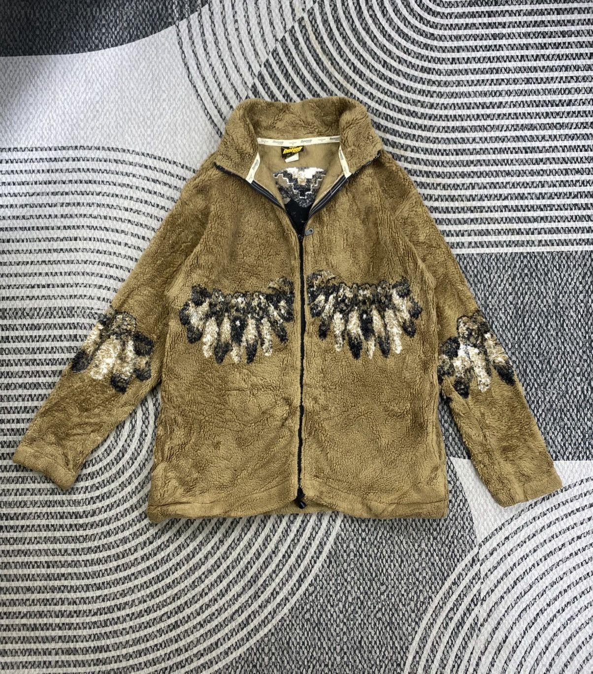 Other Vintage Renegade Club Pattern Wolf Print Fleece Jacket Size US M / EU 48-50 / 2 - 6 Thumbnail