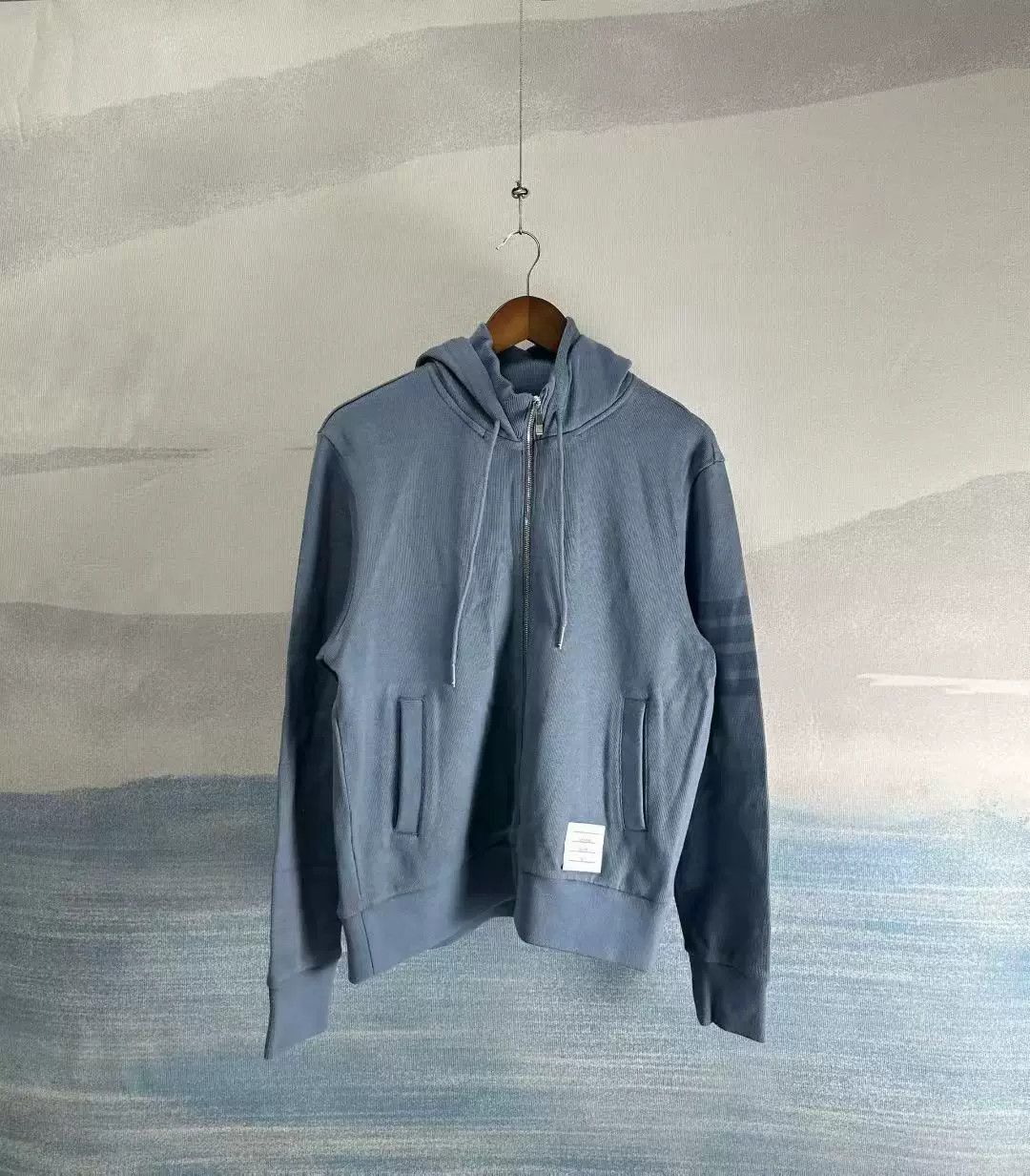 Thom Browne thom browne blue striped zip-up hoodie. Size US M / EU 48-50 / 2 - 1 Thumbnail