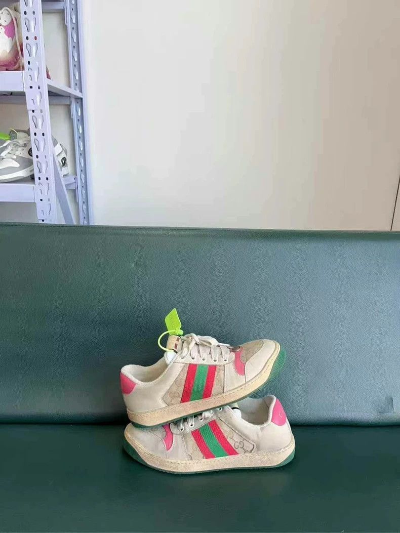 Gucci GUCCI Pink Green Dirty Shoes Size 37-2505 Size US 7.5 / IT 37.5 - 6 Thumbnail