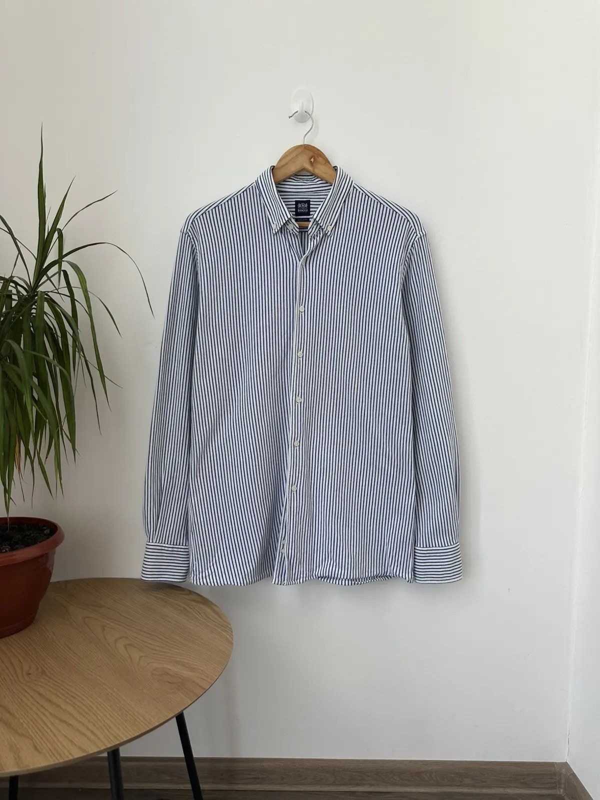 Boggi Vintage Boggi Milano Blue Striped Mens Shirt Size US S / EU 44-46 / 1 - 4 Thumbnail
