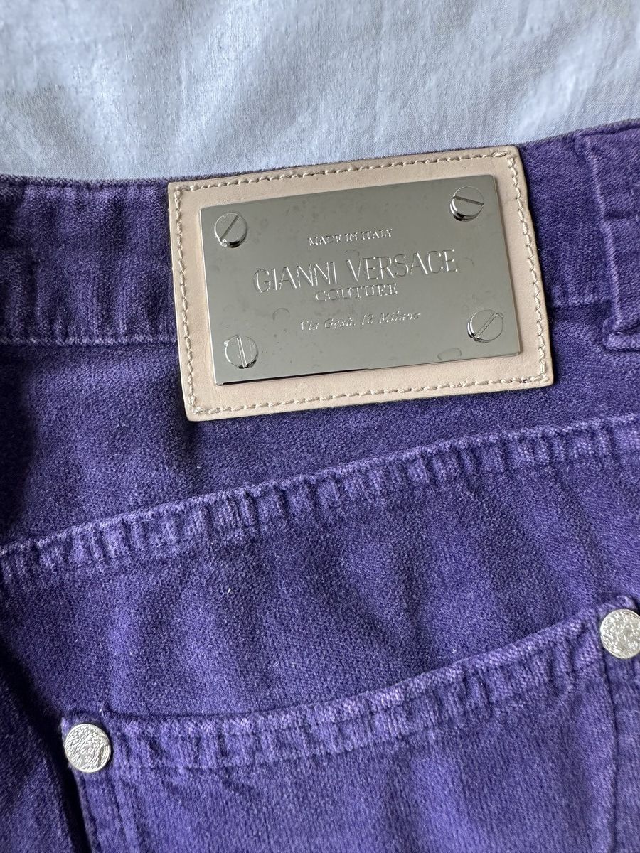 Versace Cotton Velvet Stretch Bootleg Jeans Size 30" / US 8 / IT 44 - 5 Thumbnail