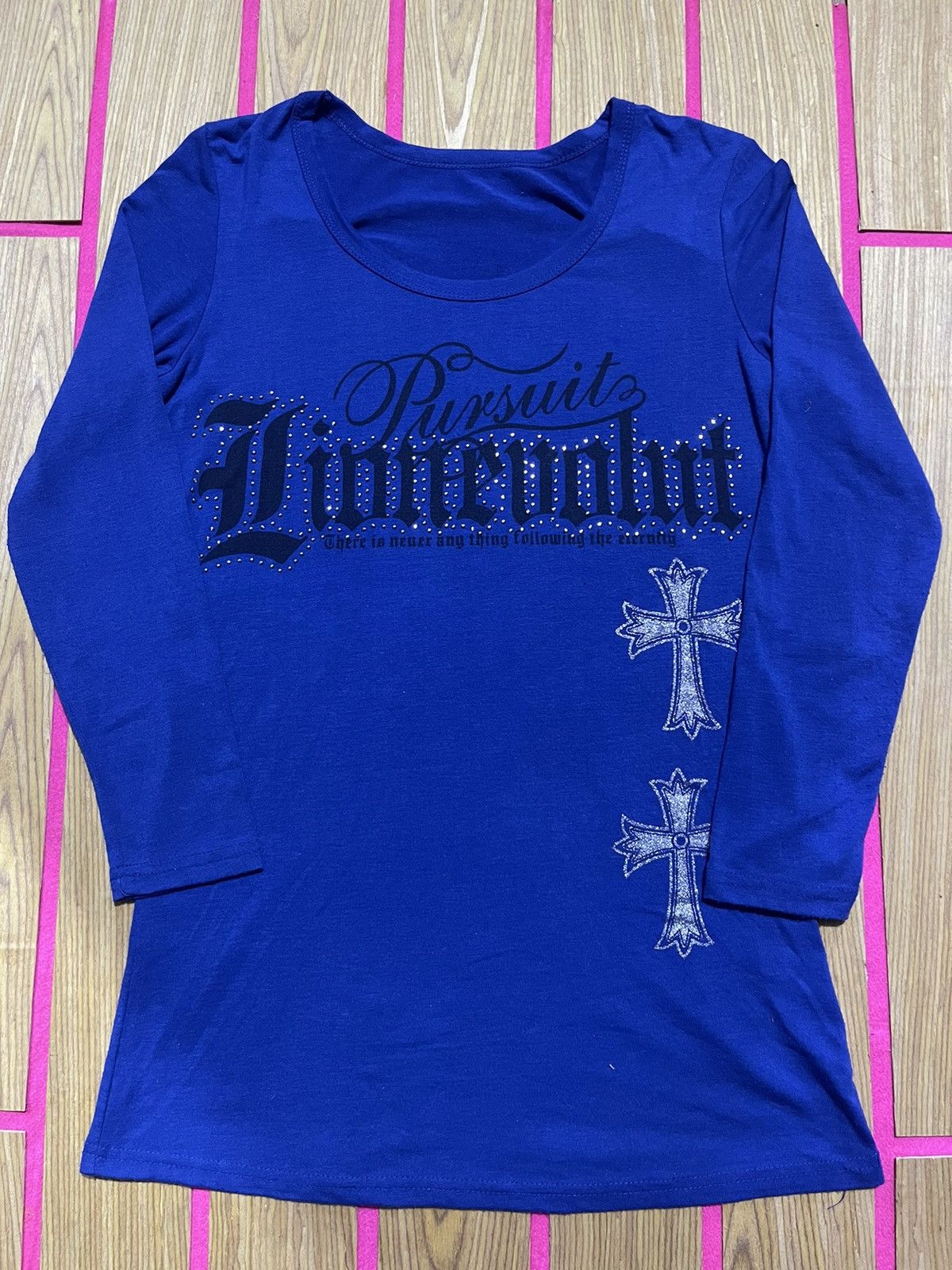 If Six Was Nine Y2K long sleeve t-shirt with skull cross pattern ifsix style Size M / US 6-8 / IT 42-44 - 3 Thumbnail