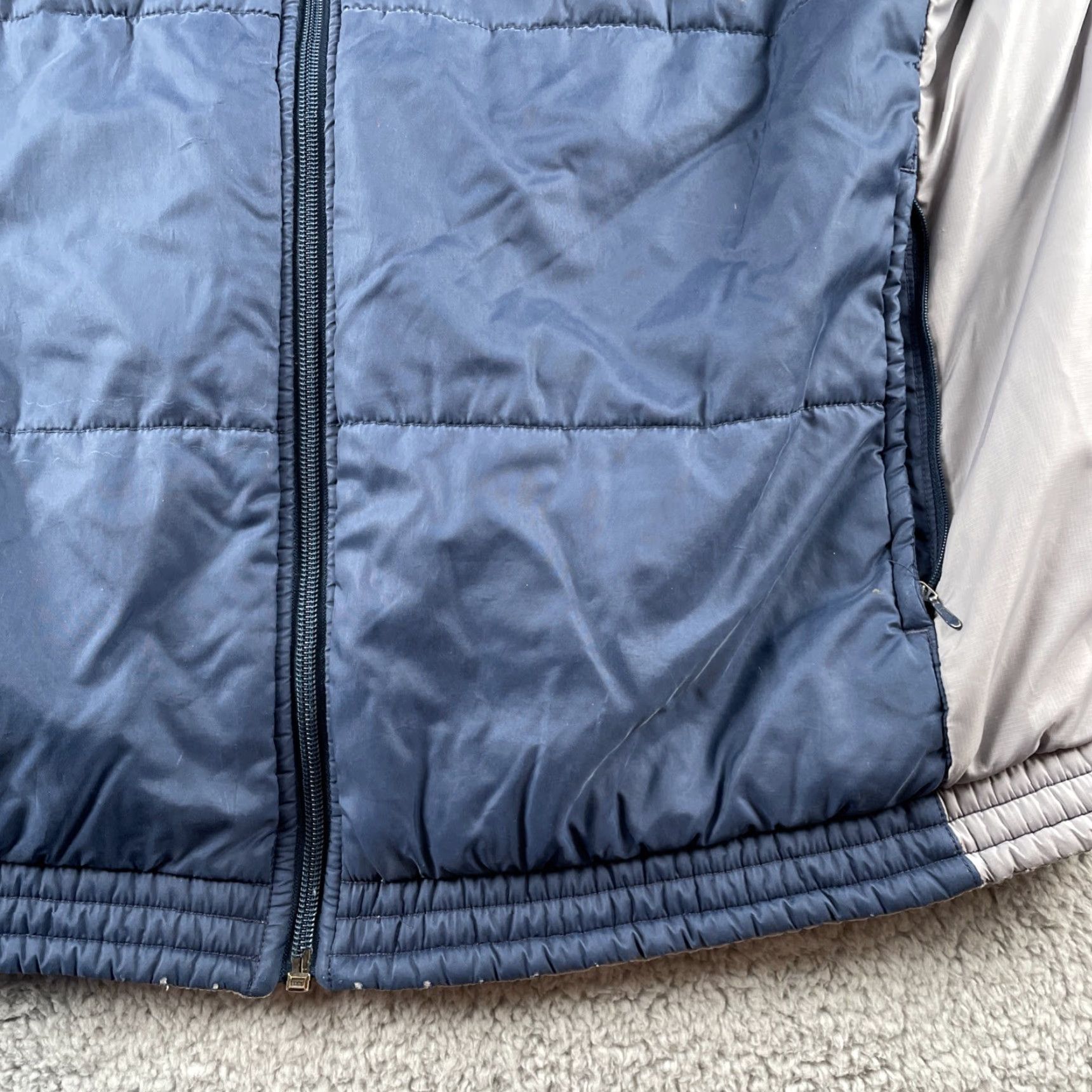 Nike VINTAGE Nike Puffer Jacket Men 2XL Gray Navy Distressed 90s Y2K Hip Hop City Sports Size US XXL / EU 58 / 5 - 7 Thumbnail