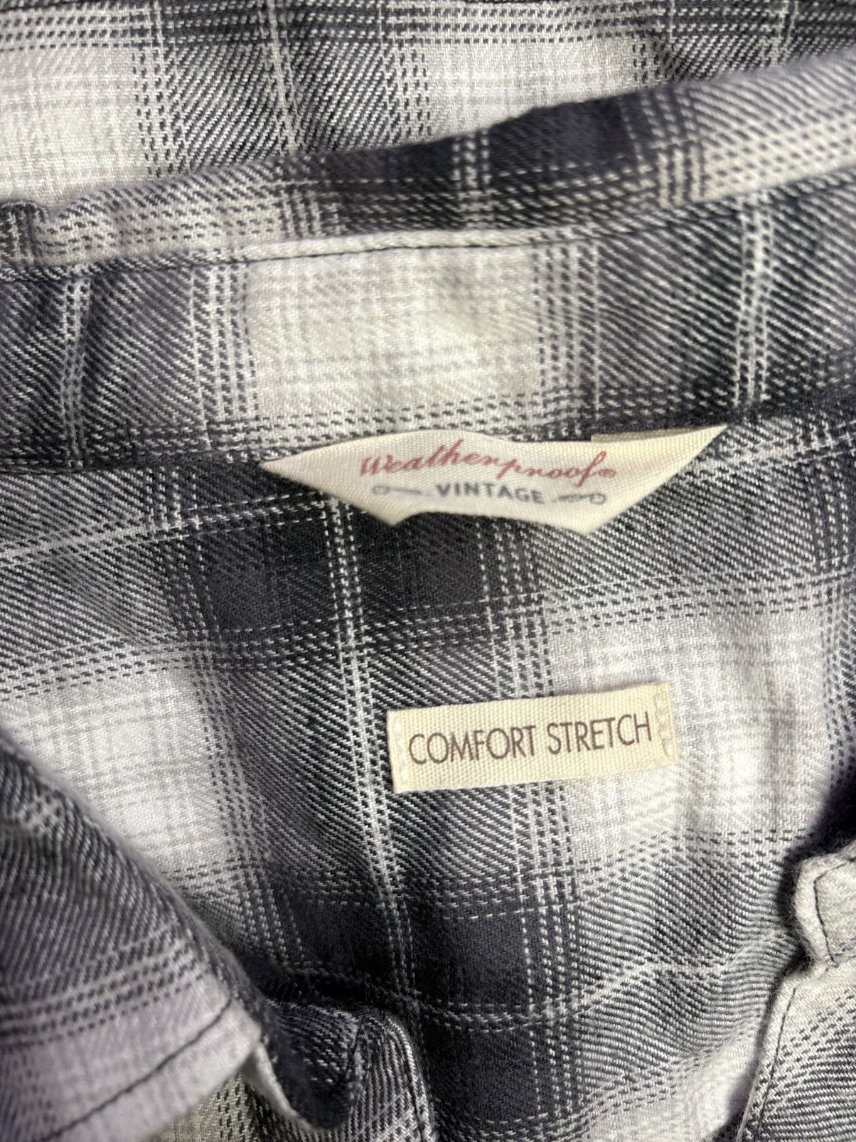 Vintage × Weatherproof Weatherproof Vintage Flannel Shirt Gray Black Plaid, Size XL Size XL / US 12-14 / IT 48-50 - 2 Thumbnail