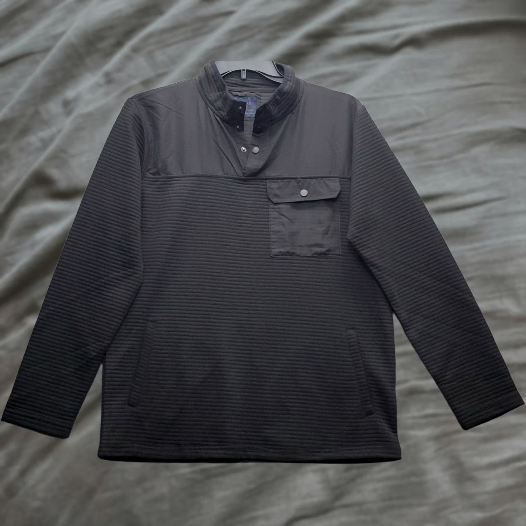 Nomad Nomad Pullover Jacket Mens M Black Cotton Pocket Mock Neck 1/4 Snap Front Size US M / EU 48-50 / 2 - 1 Thumbnail