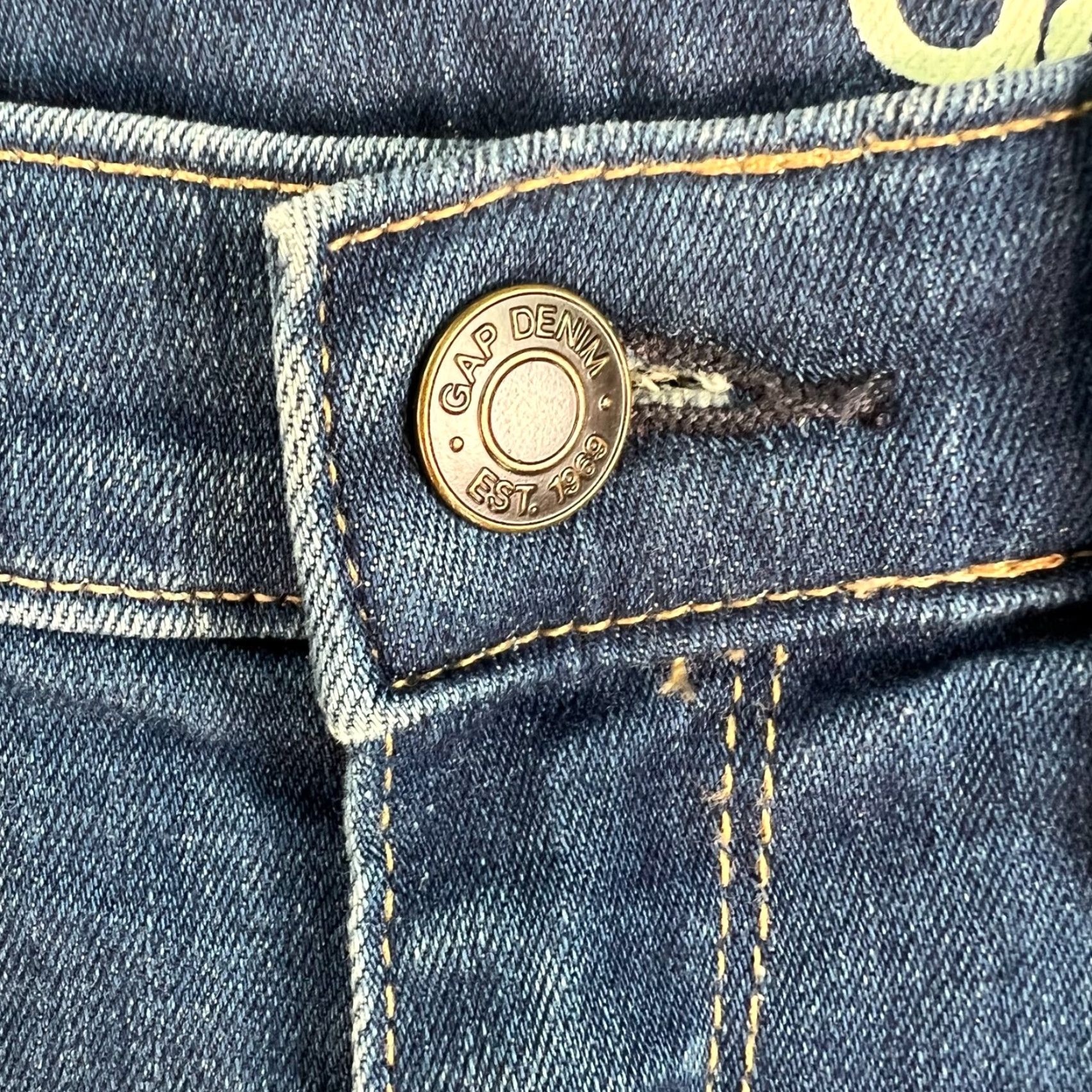 Gap Gap 1969 Womens Skinny Ankle Jeans Distressed Blue Denim Size 25 R 26X27 Size 42" / US 20 - 5 Thumbnail