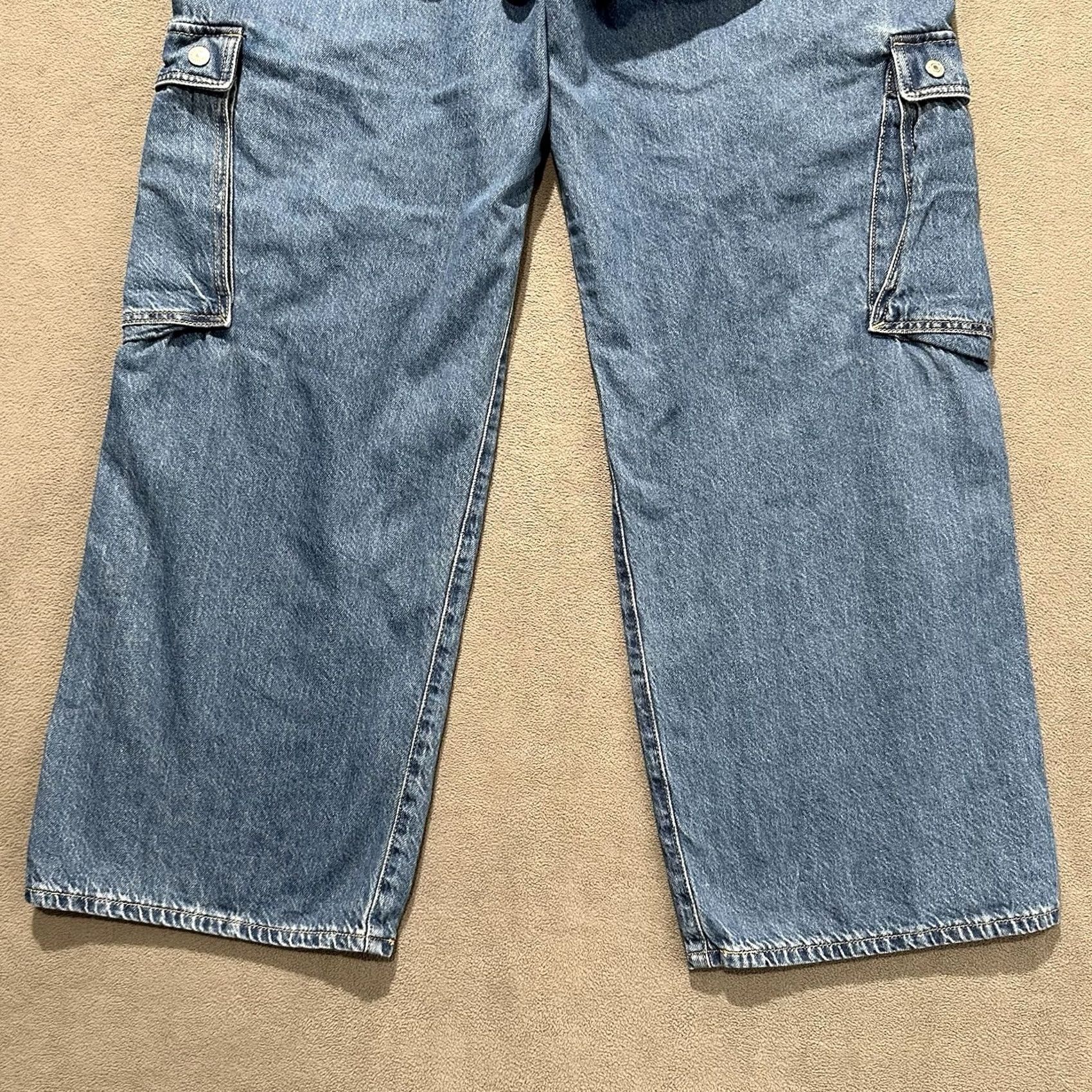 Levi's Levi's Jeans Womens 31 Blue Denim Cargo Pocket 90s Y2K Festival Relaxed Straight Mens Womens Girls Size 24" / US 00 / IT 34 - 7 Thumbnail