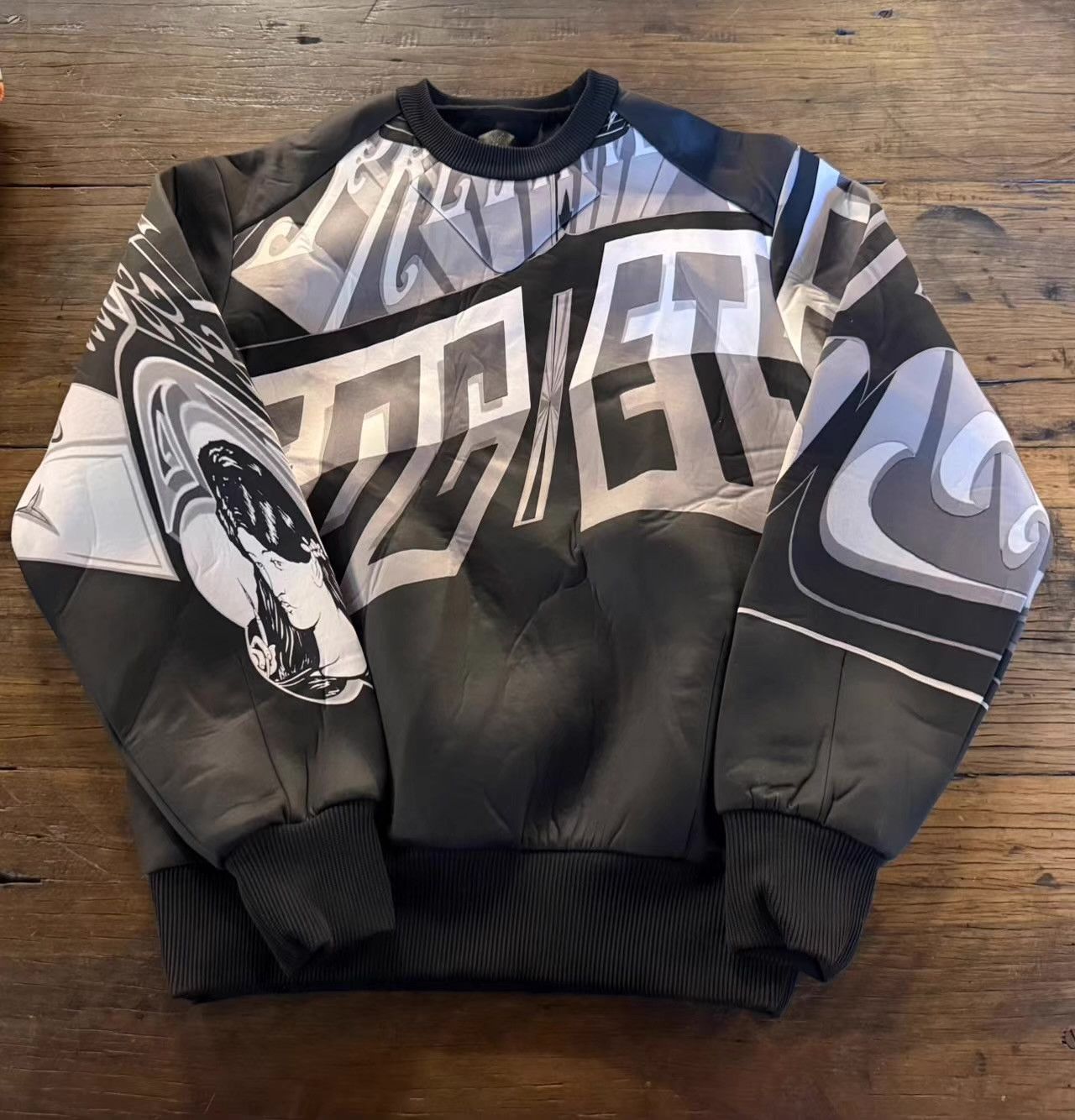 Juun.J JUUN.J 14FW Black Lettered Spacer Sweatshirt Ｑ25 Size US XS / EU 42 / 0 - 1 Thumbnail