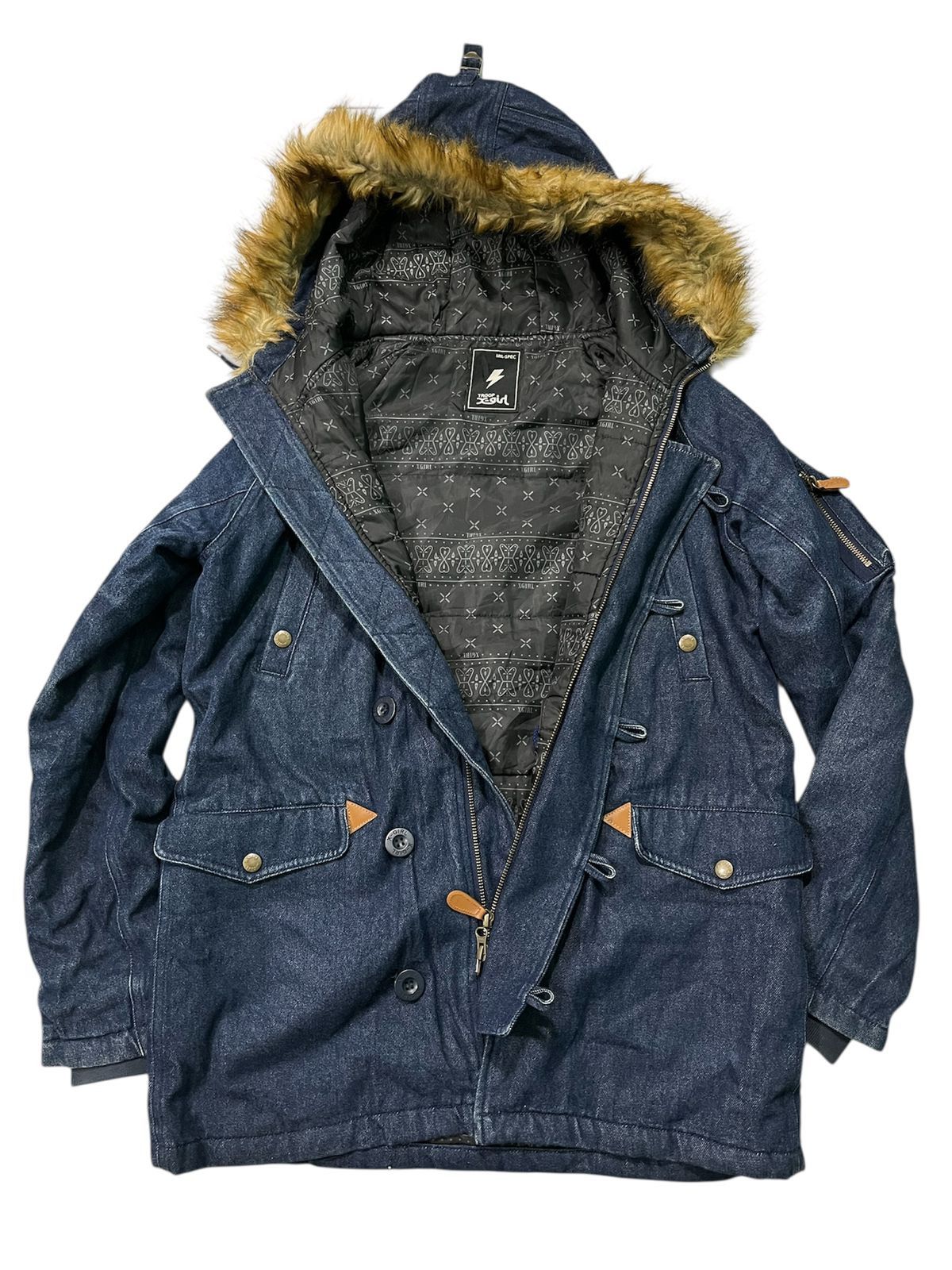 X-Girl X-Girl Fur Denim Fur Parka Jacket Size M / US 6-8 / IT 42-44 - 3 Thumbnail
