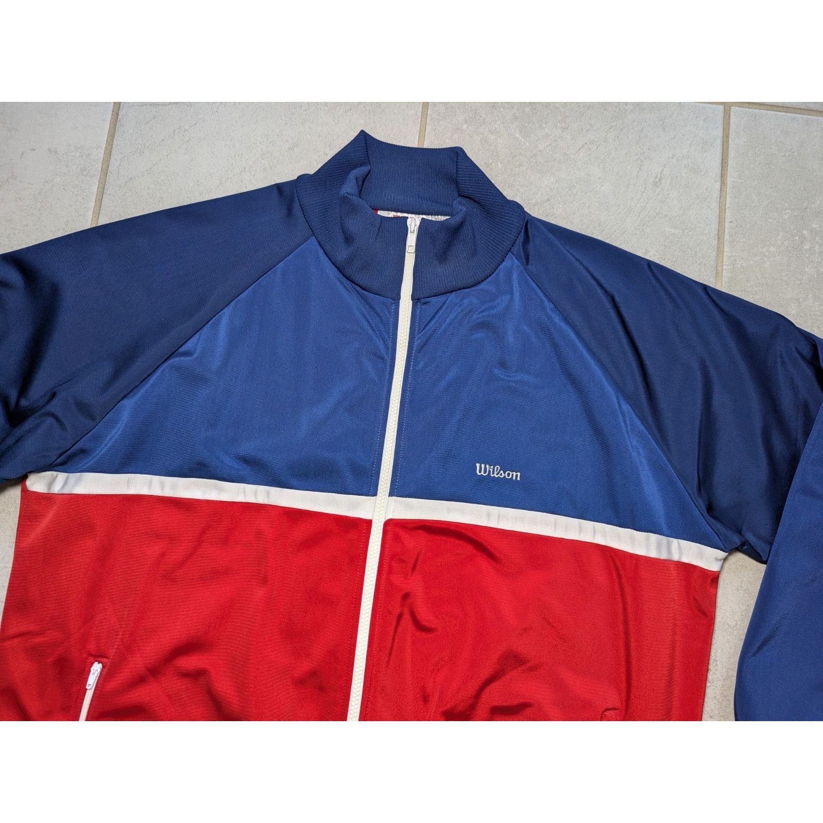 Wilson Vintage Wilson Men's XL Full Zip Track Jacket Blue Red Size US XL / EU 56 / 4 - 3 Thumbnail