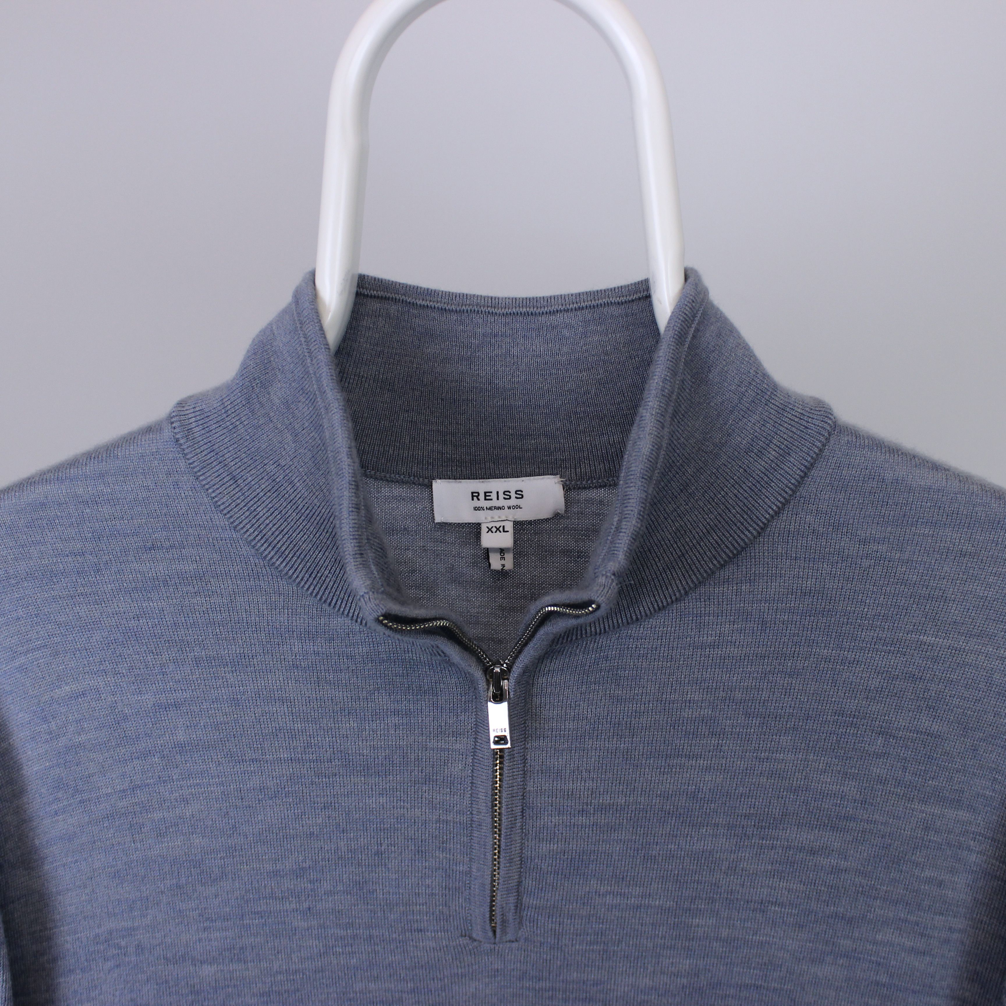 Reiss reiss sweater zip full blackhall merino wool XL XXL blue Size US XXL / EU 58 / 5 - 5 Thumbnail