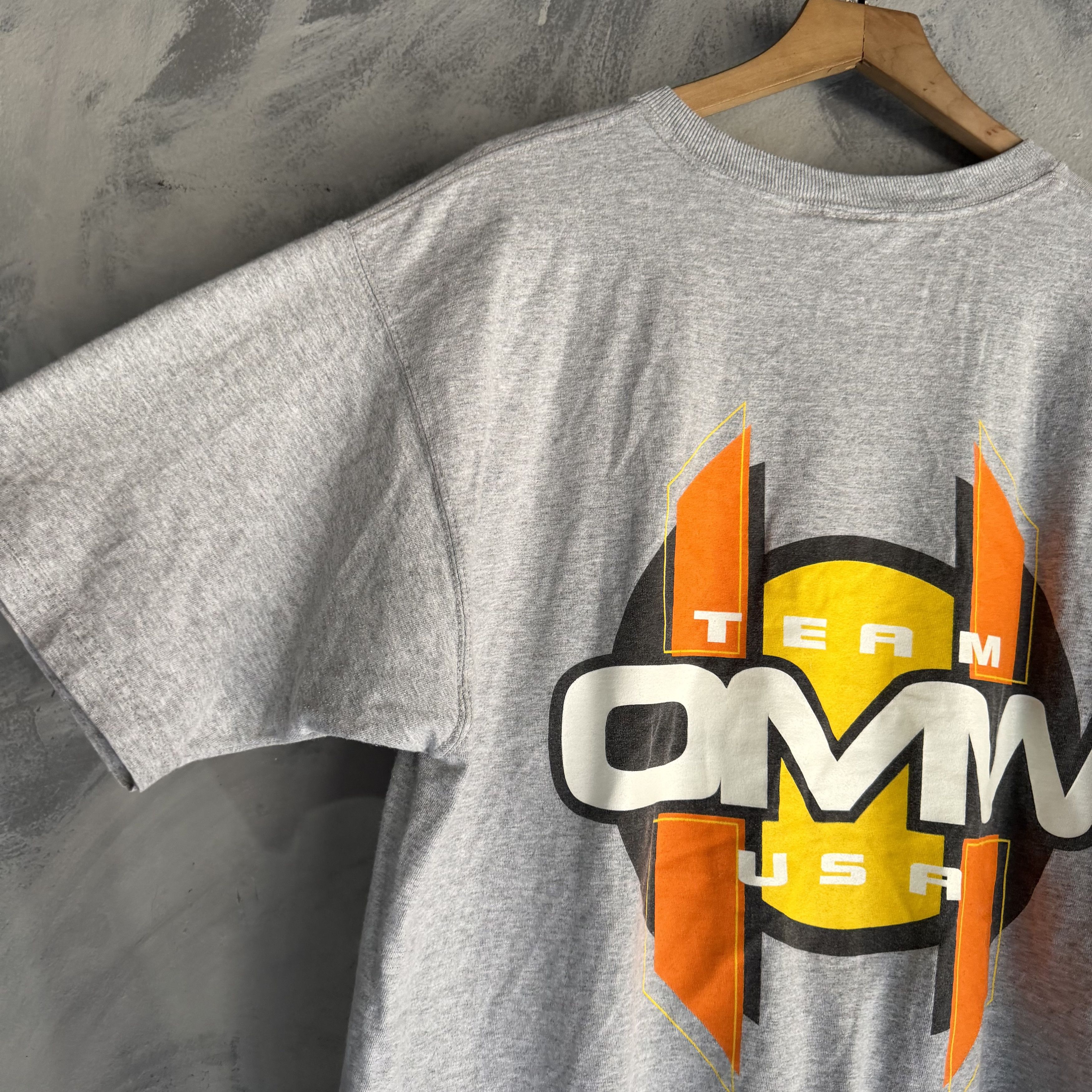 Other Vintage OMW Racing T Shirt Mens 2XL Gray Team USA Sports 90s Size US XXL / EU 58 / 5 - 6 Thumbnail