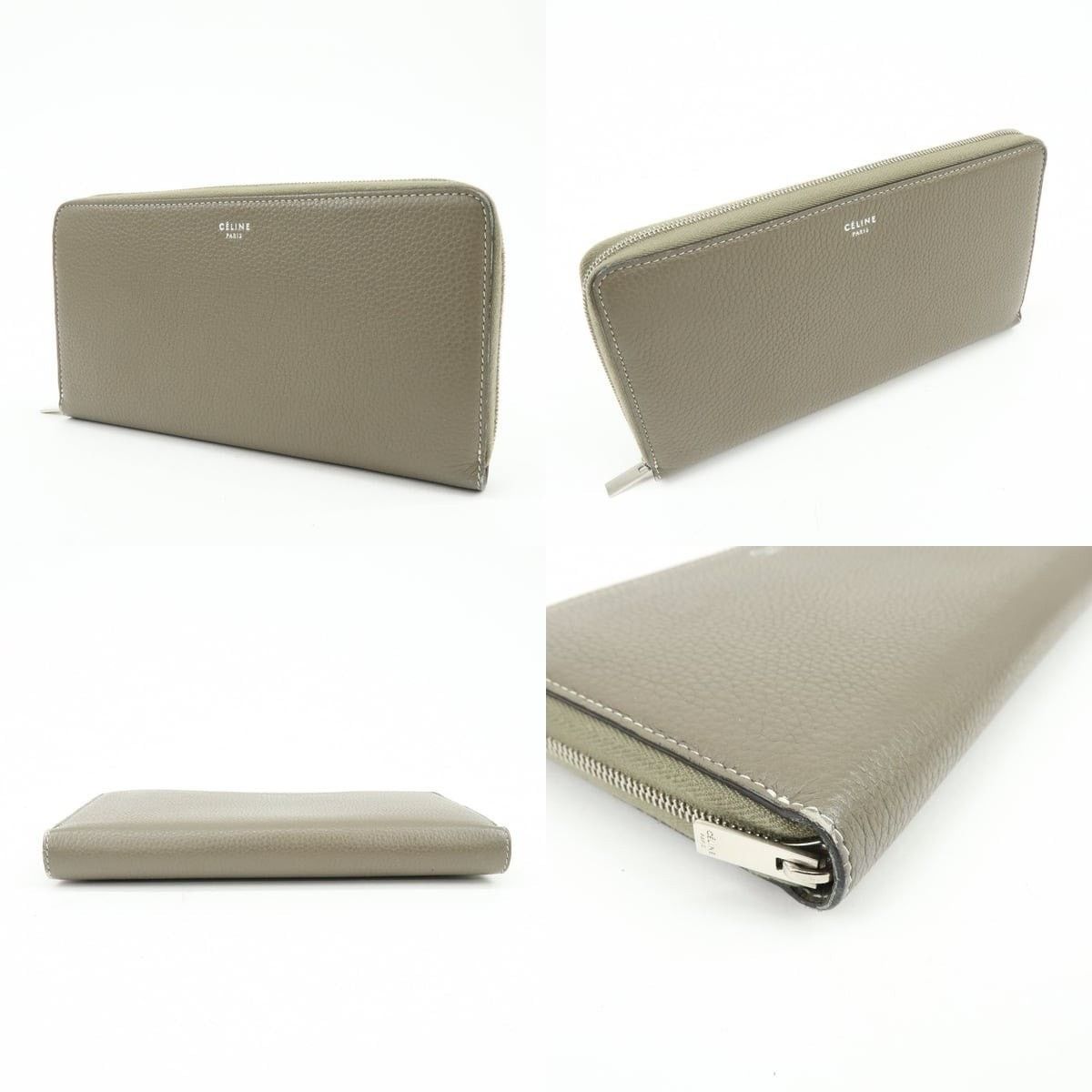 Celine Celine Zippy Long Wallet Calfskin Gray Size ONE SIZE - 3 Thumbnail