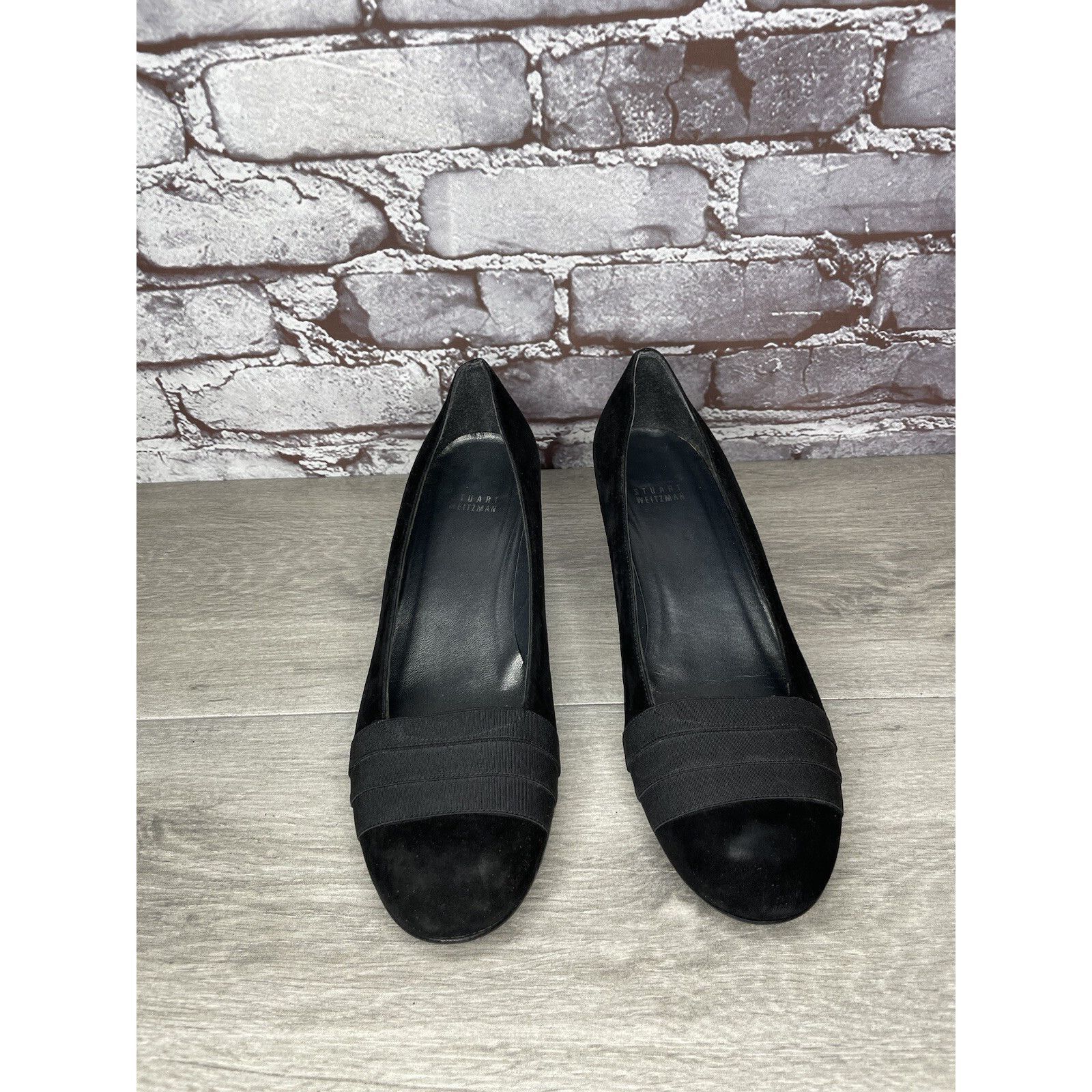 Stuart Weitzman Stuart Weitzman Black Suede Leather High Wedge Pumps Shoes W Size US 10 / IT 40 - 14 Thumbnail