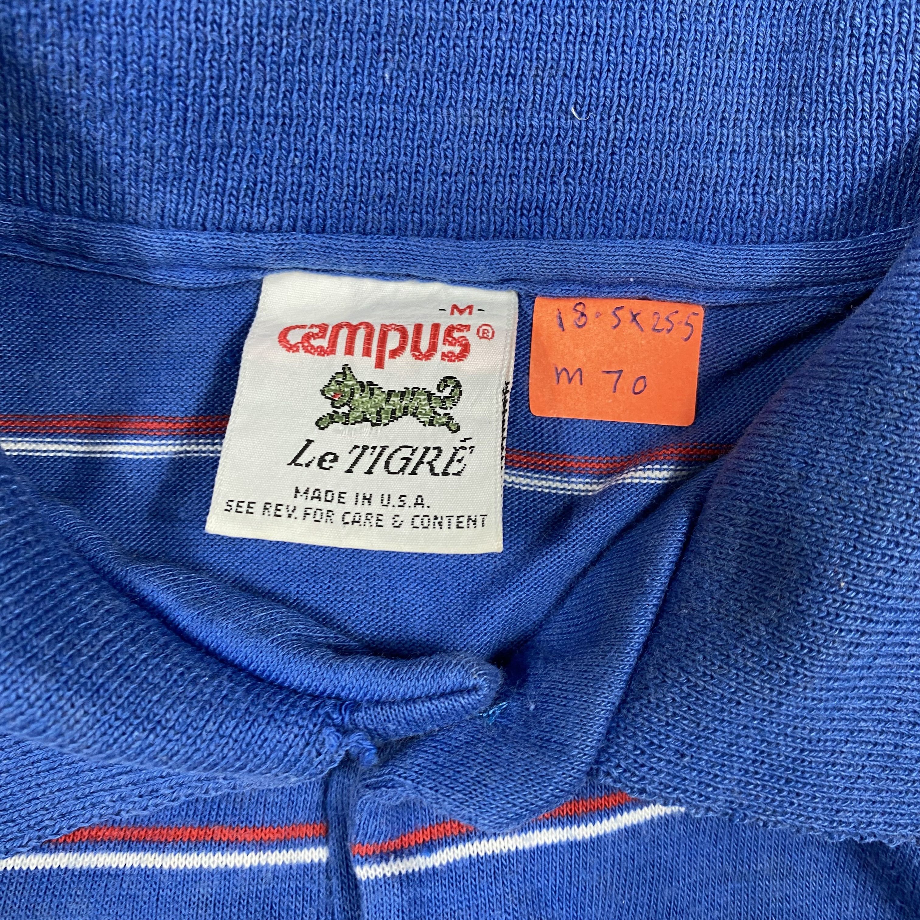 Vintage VTG 80s Campus Le Tigre Striped Polo Shirt Made in USA-M070 Size US M / EU 48-50 / 2 - 4 Thumbnail