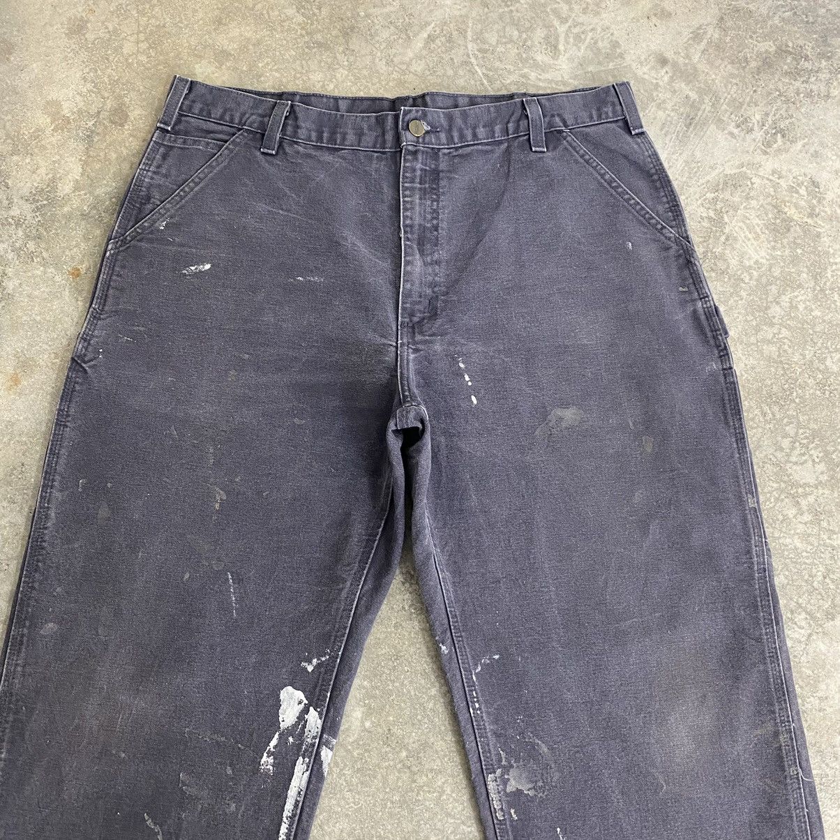 Carhartt VTG Carhartt Faded Petrol Blue Spaltter Carpenter Work Pants Size US 38 / EU 54 - 2 Thumbnail