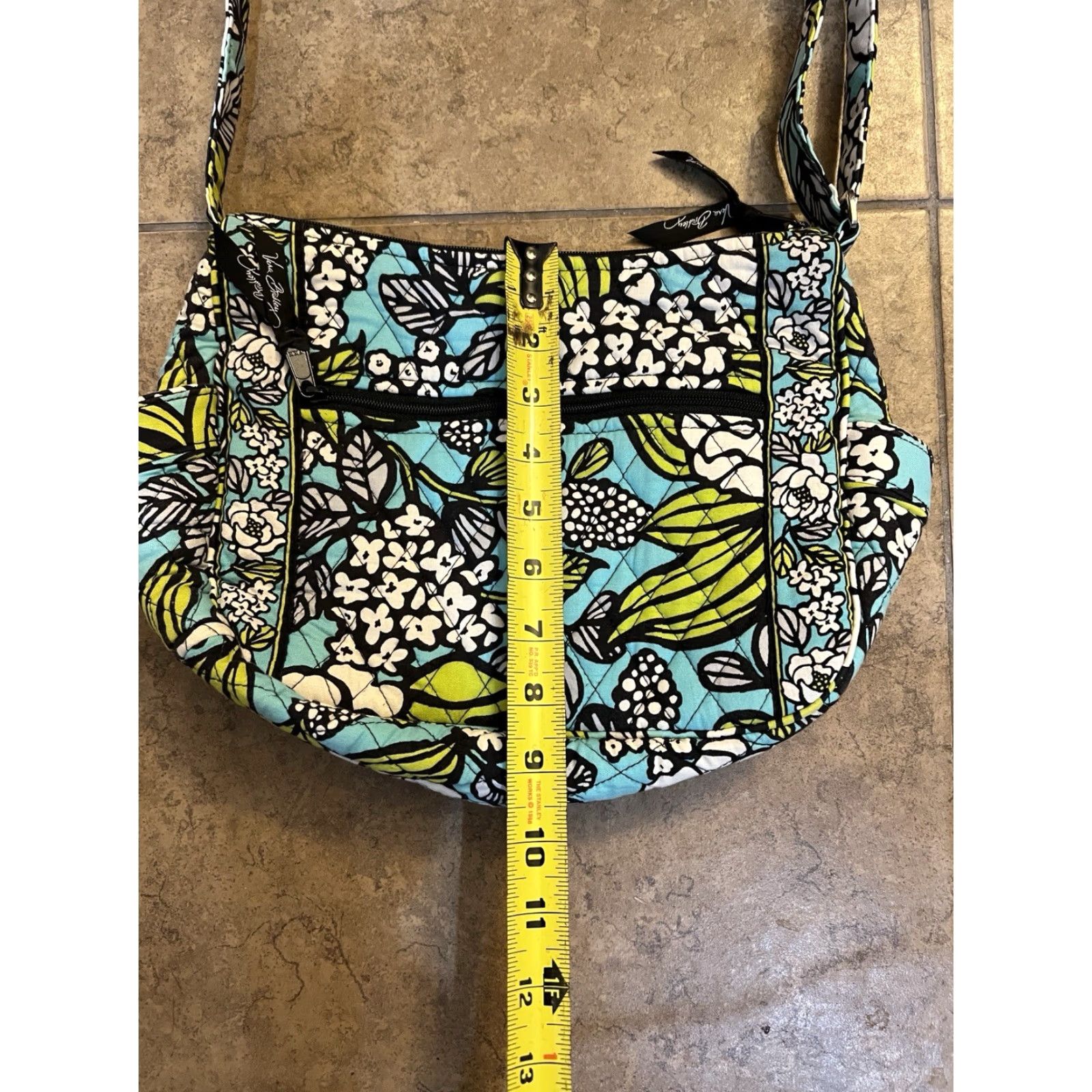 Vera Bradley VINTAGE Vera Bradley Crossbody Bag Women Medium Floral Bohemian 2000s Green Blue Purse Size ONE SIZE - 4 Thumbnail