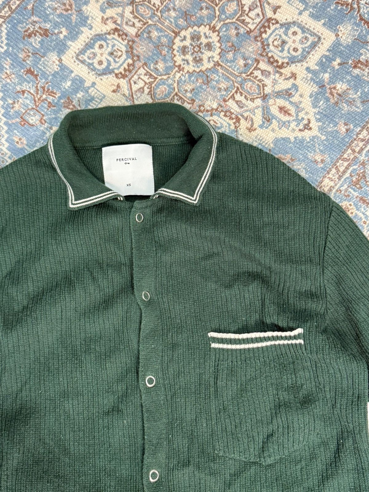 Percival Percival Green Cotton Cardigan Size in Fact S Size US XS / EU 42 / 0 - 5 Thumbnail