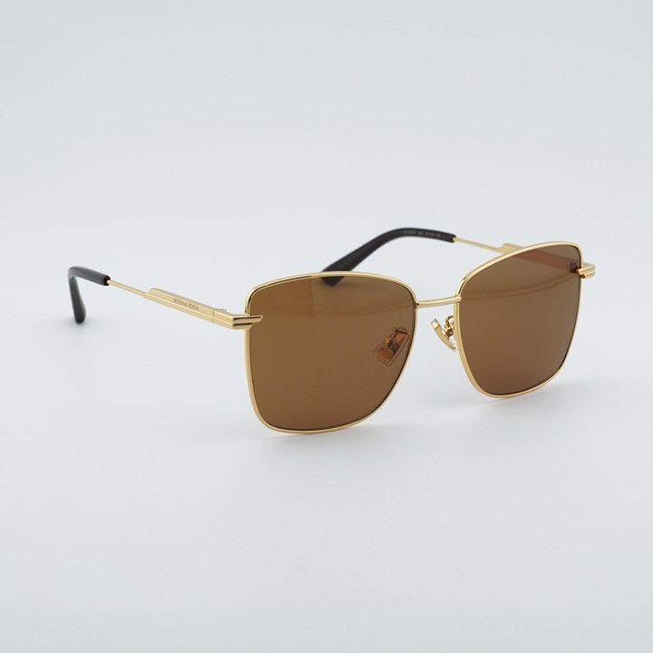 Bottega Veneta Bottega Veneta BV1237S 002 Sunglasses Gold Square Frame, Bro Size ONE SIZE - 5 Thumbnail