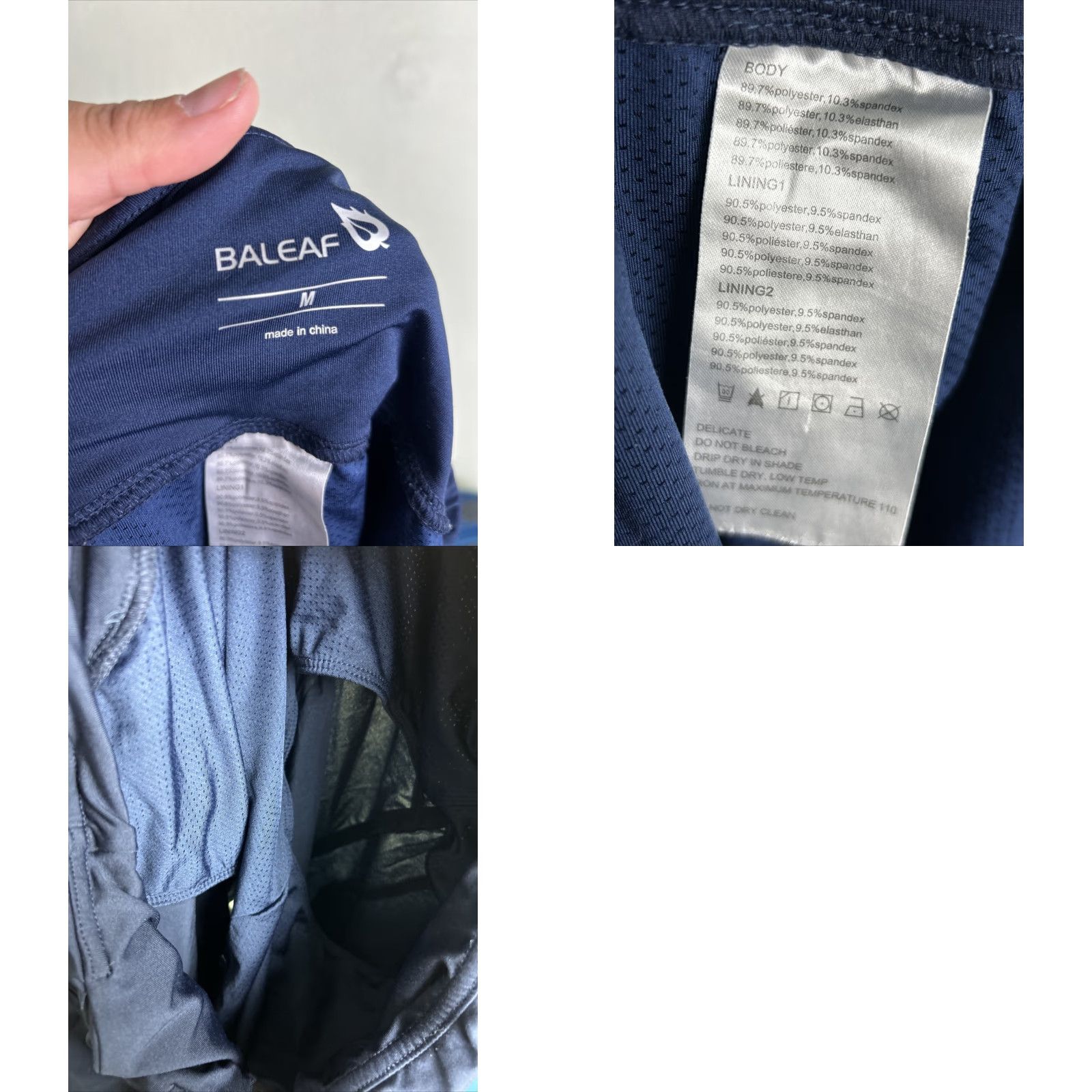 Vintage Baleaf Mens Athletic Shorts Navy Blue Pockets Polyester 32X5 M Regular Size US 31 - 9 Thumbnail