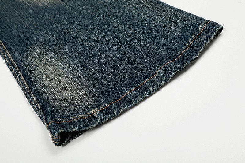 Vintage American retro distressed washed pleated flared jeans Size US 32 / EU 48 - 6 Thumbnail