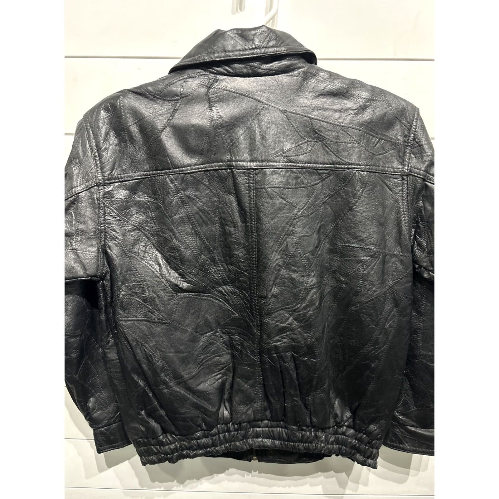 Vintage VINTAGE Roberto Amee NWT Genuine Original Black Leather Patchwork Bomber Jacket Coat Mens M Size US M / EU 48-50 / 2 - 5 Thumbnail