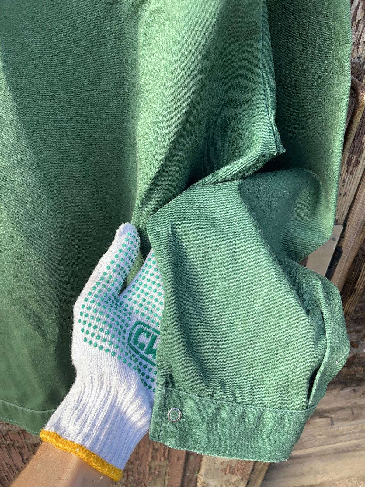 Le Laboureur Vintage 80s German Green Sanfor Chore Jacket Workwear Size US L / EU 52-54 / 3 - 10 Thumbnail