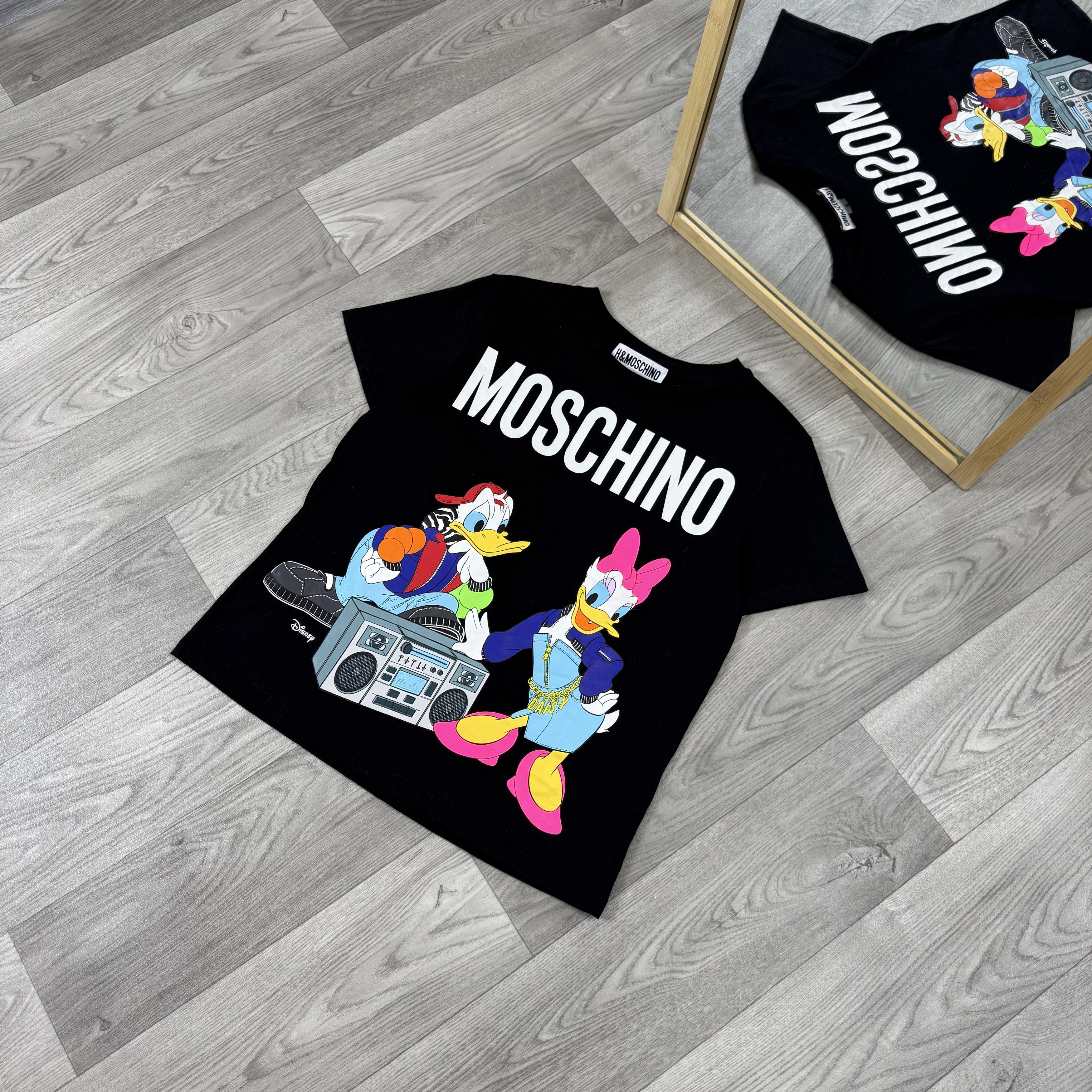 H&M × Moschino H&M x Moschino Disney Black Graphic Tee Shirt Size S / US 4 / IT 40 - 3 Thumbnail