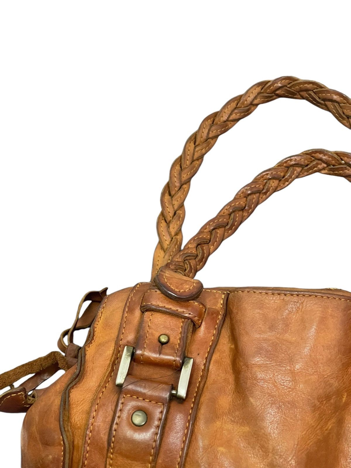 Genuine Leather Full Leather Patina Unknown Japan Tote Shoulder Bag 4🟩 Size ONE SIZE - 19 Thumbnail
