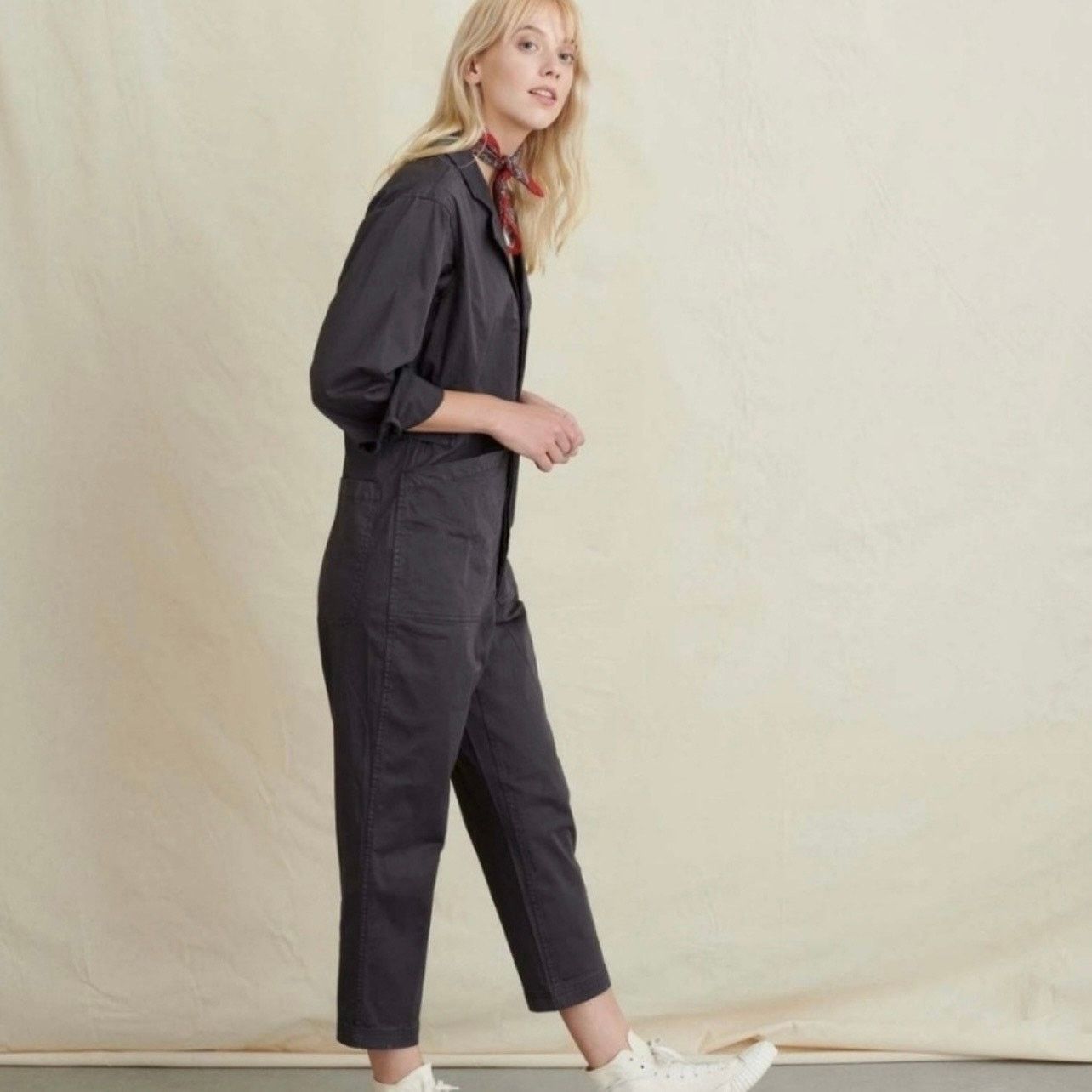 Alex Mill Alex Mill Standard Cotton Twill Iron Gray Jumpsuit XL Size 32" / US 10 / IT 46 - 2 Thumbnail