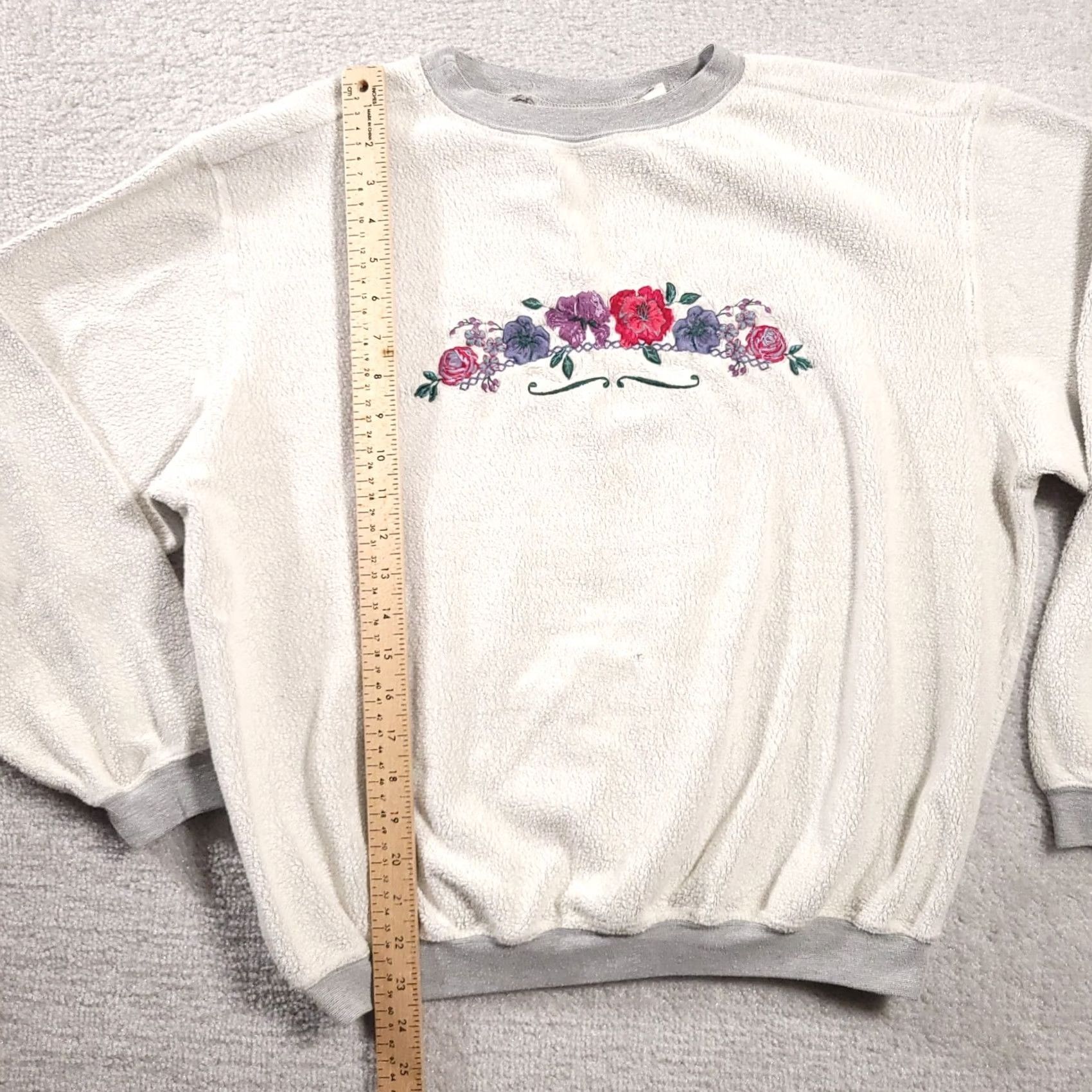 Vintage VINTAGE Christopher & Banks Shirt Womens Small Gray Crew Sweatshirt Floral See PHOTO 90s Men/Women? Size S / US 4 / IT 40 - 6 Thumbnail