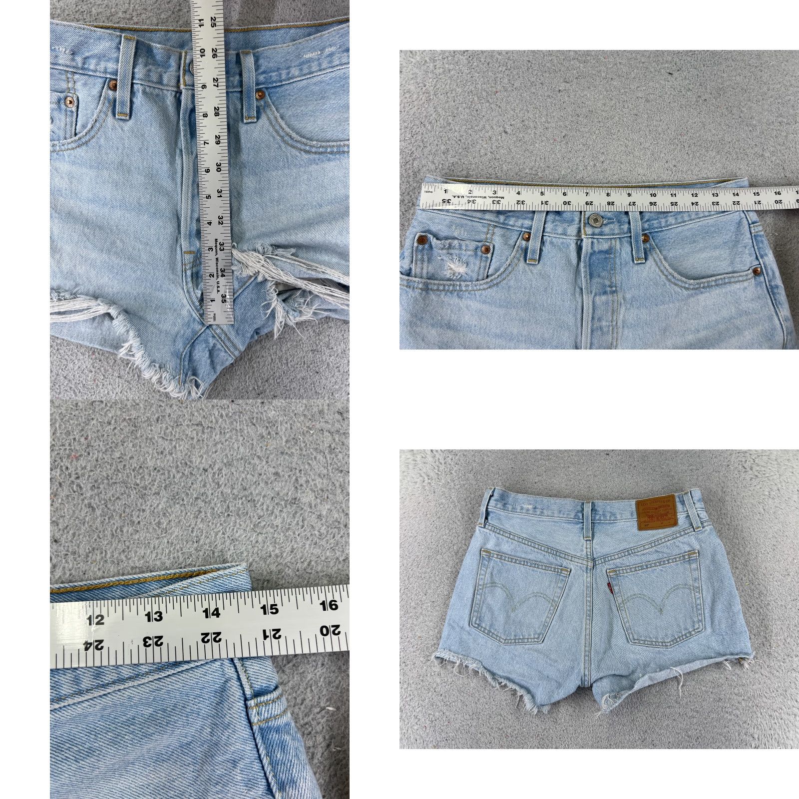 Levi's Levi's Shorts Womens 28 Blue Denim Jean Cutoff Premium Big E 501 Button Fly 28x3 Size 28" / US 6 / IT 42 - 9 Thumbnail