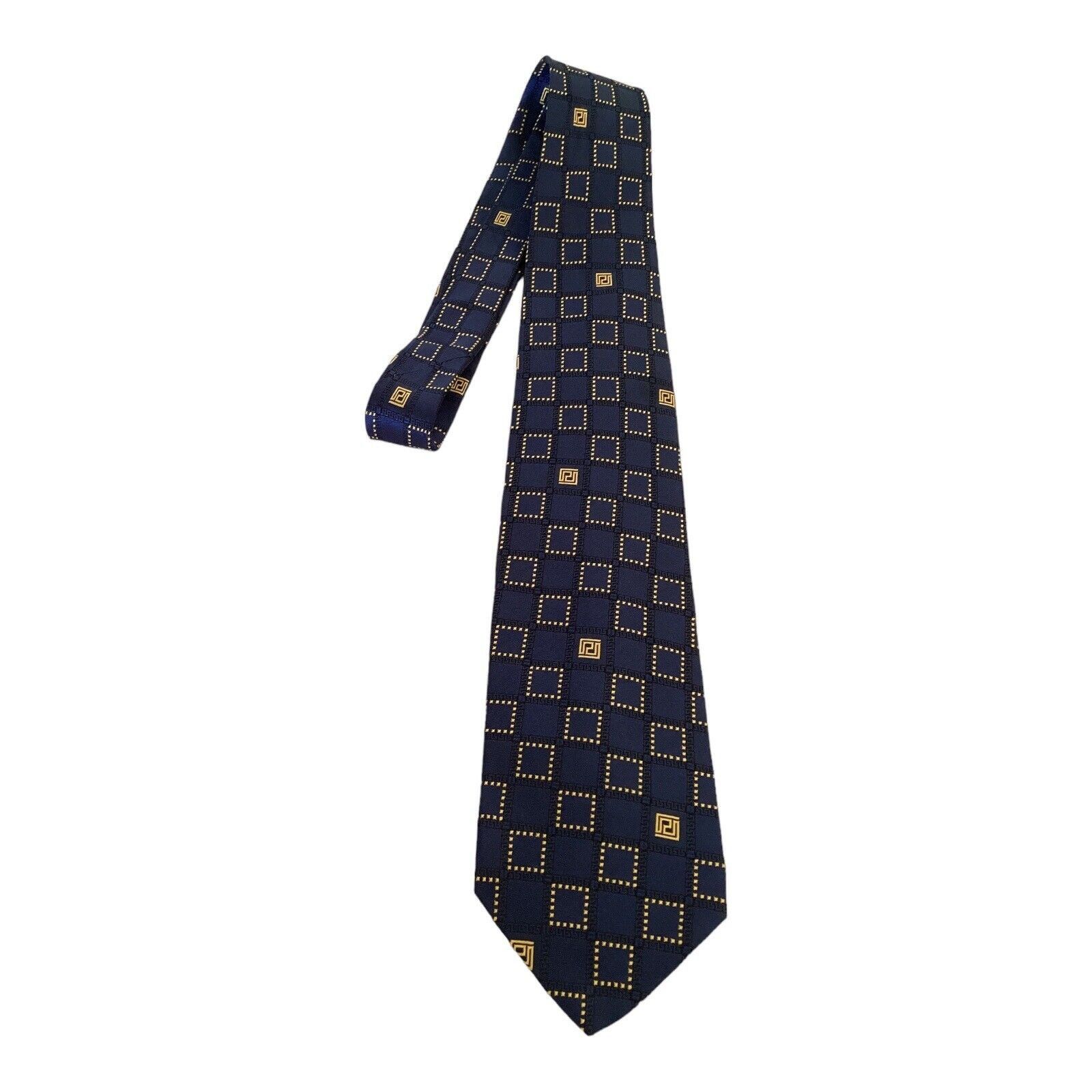 Versace VERSACE Collection Blue Geometric Luxury Silk Tie Made In It Size ONE SIZE - 6 Thumbnail