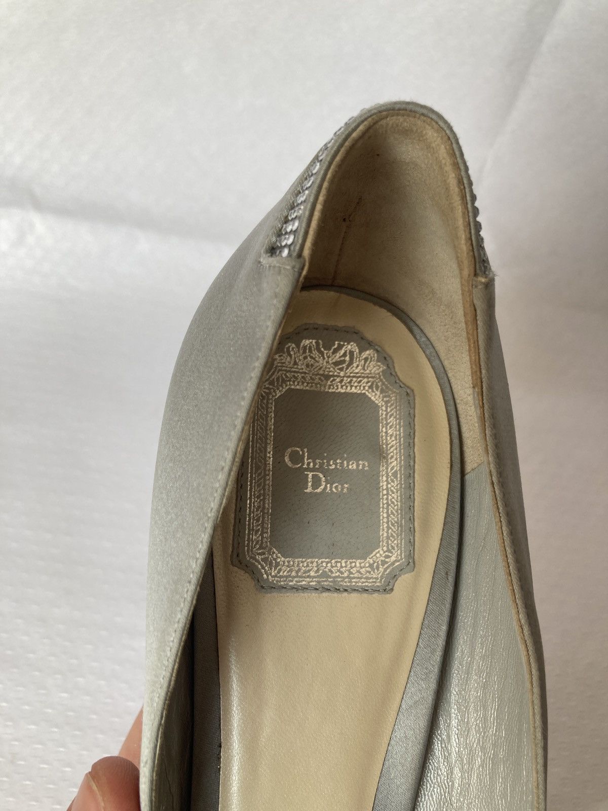 Dior Christian Dior Silver Satine Heels Vintage Archive Rare Size US 9.5 / IT 39.5 - 3 Thumbnail
