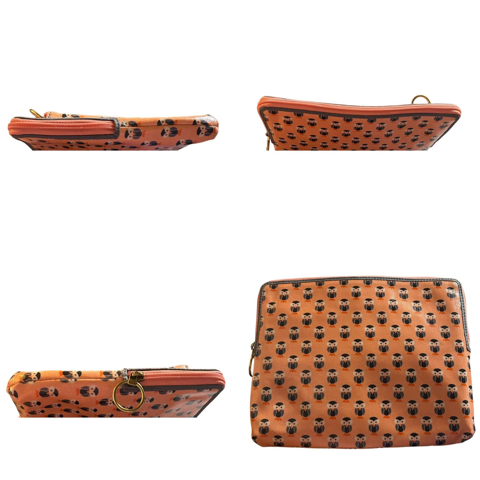 Fossil Fossil KeyPer Shopper Owls Coated Canvas Tablet Sleeve NWT Women's Dusty Rose Pink Canvas Envelope Wallet Zip-Around Size L / US 10 / IT 46 - 7 Thumbnail