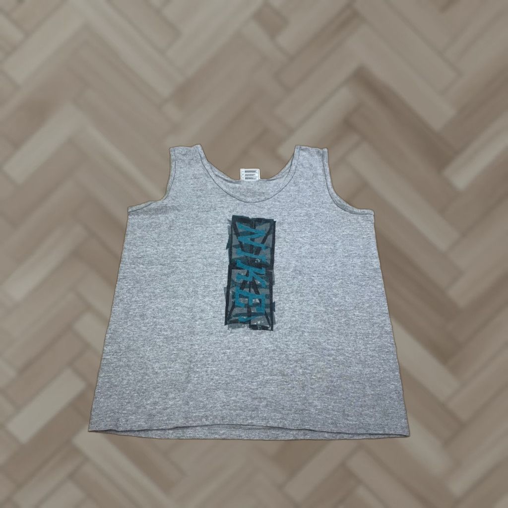 Nike VINTAGE Nike Tank Top Mens M Gray 90s USA Activewear Sleeveless Logo Shirt Size US M / EU 48-50 / 2 - 1 Thumbnail