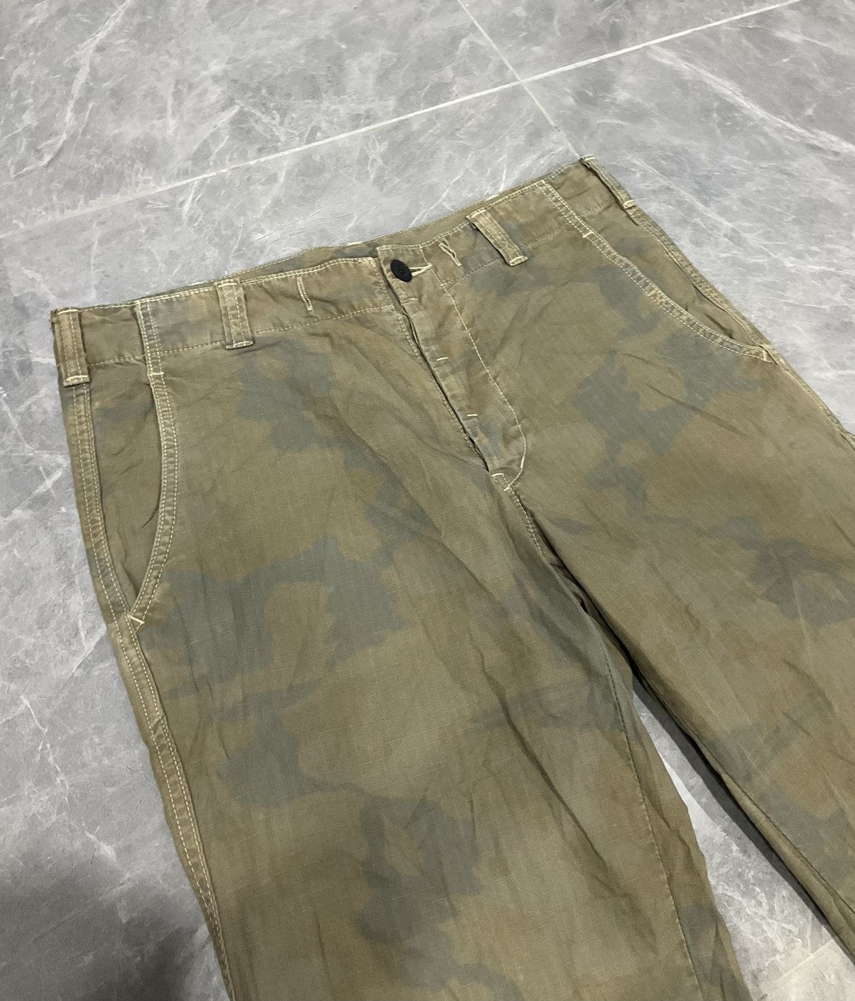 Japanese Brand × No Man Walks Alone × Sage De Cret Vintage Cotton Military Pants Strecth Cut Size US 33 - 3 Thumbnail