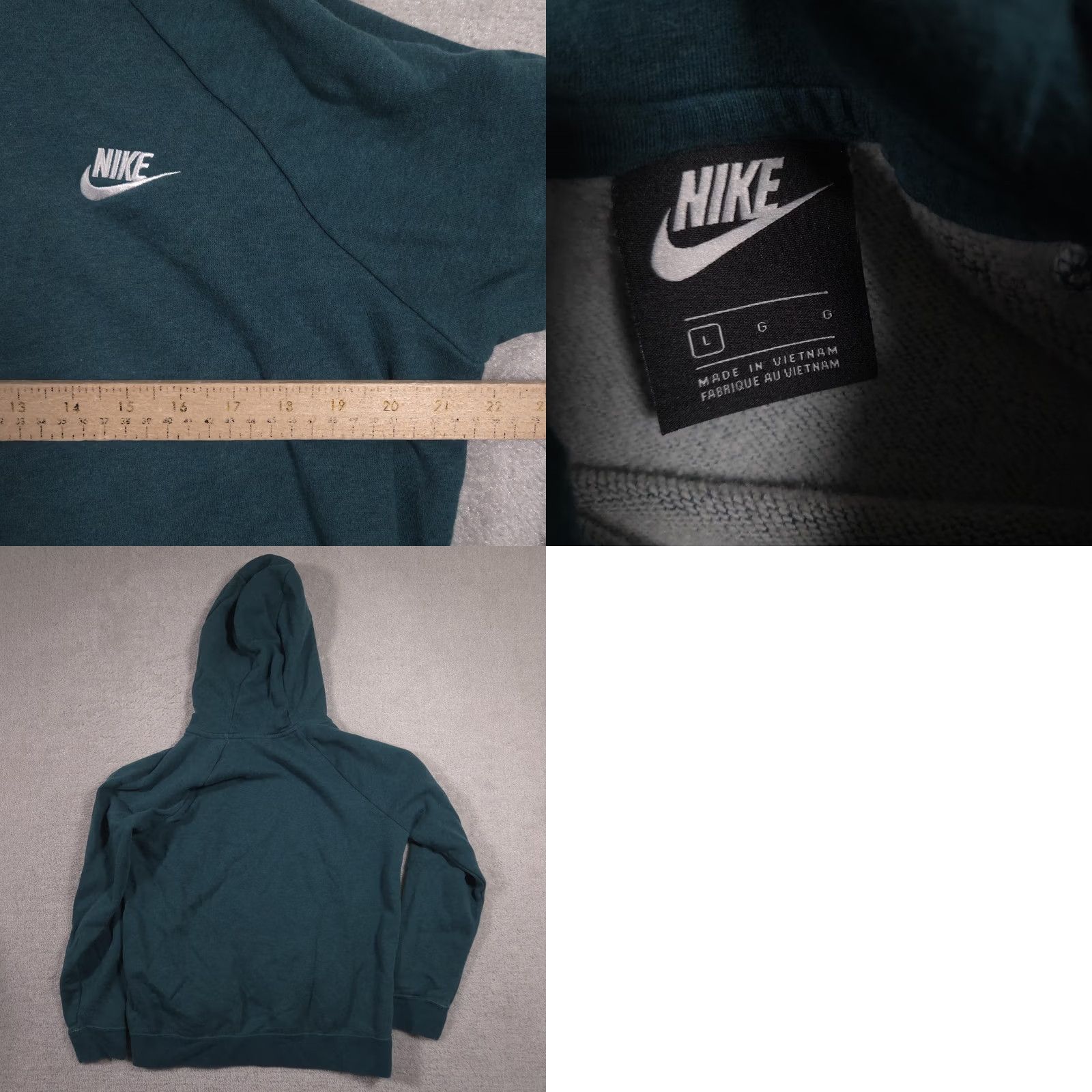 Nike Nike Hoodie Womens Large Green Pullover Fleece Kangaroo Pocket Swoosh Logo Size L / US 10 / IT 46 - 8 Thumbnail