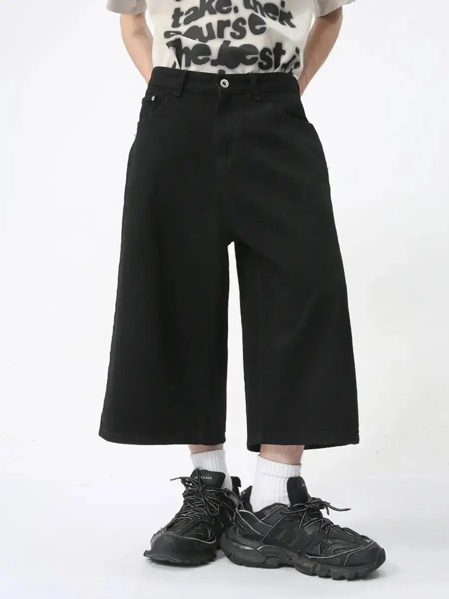 Japanese Brand Retro loose solid color denim shorts Size US 32 / EU 48 - 4 Thumbnail