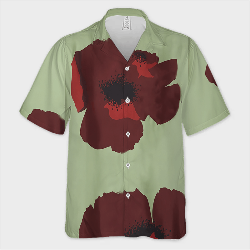 The Unbranded Brand × Vintage Flower Portrait-Print Bowling Shirt – Camp Collar Statement Size US M / EU 48-50 / 2 - 2 Thumbnail