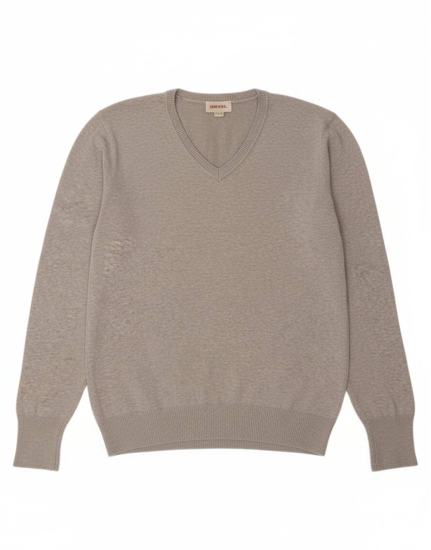 Diesel Womens V-Neck Jumper Sweater UK 14 Medium Grey Size M / US 6-8 / IT 42-44 - 1 Thumbnail