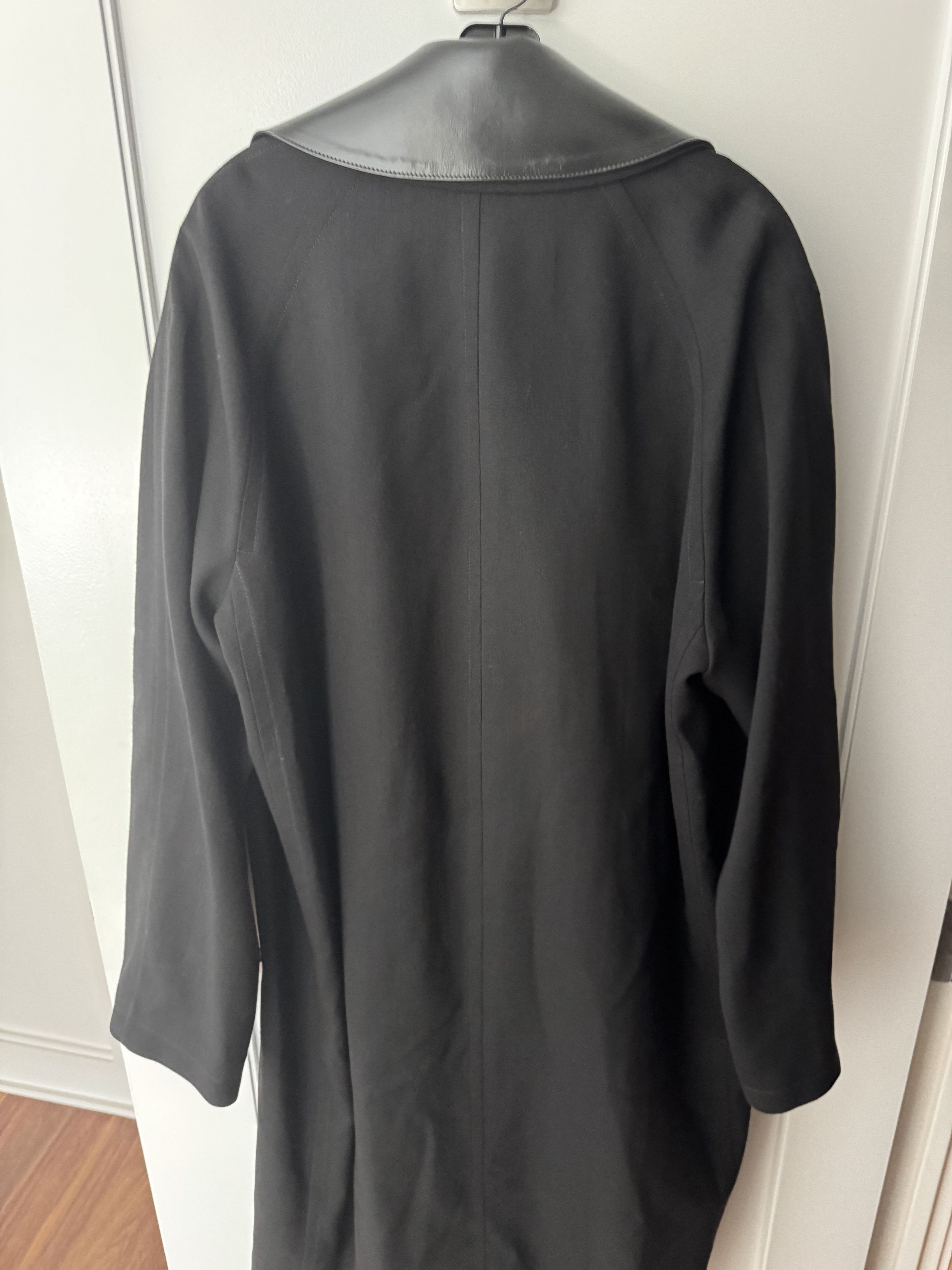 Jil Sander Jil Sander Black Wool Coat with Leather collar Size US S / EU 44-46 / 1 - 5 Thumbnail