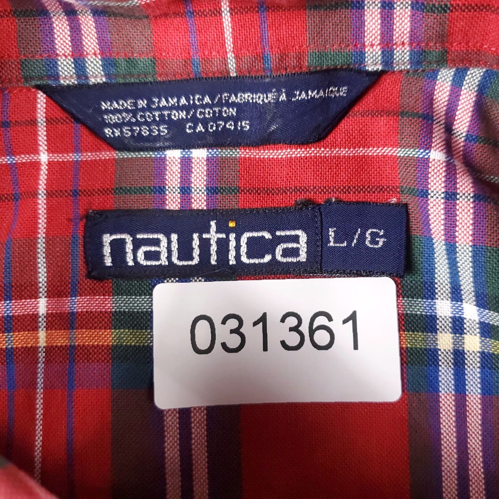 Nautica Nautica Shirt Mens L Red Plaid Button-Up Short Sleeve Casual Collared Cotton Size US L / EU 52-54 / 3 - 7 Thumbnail