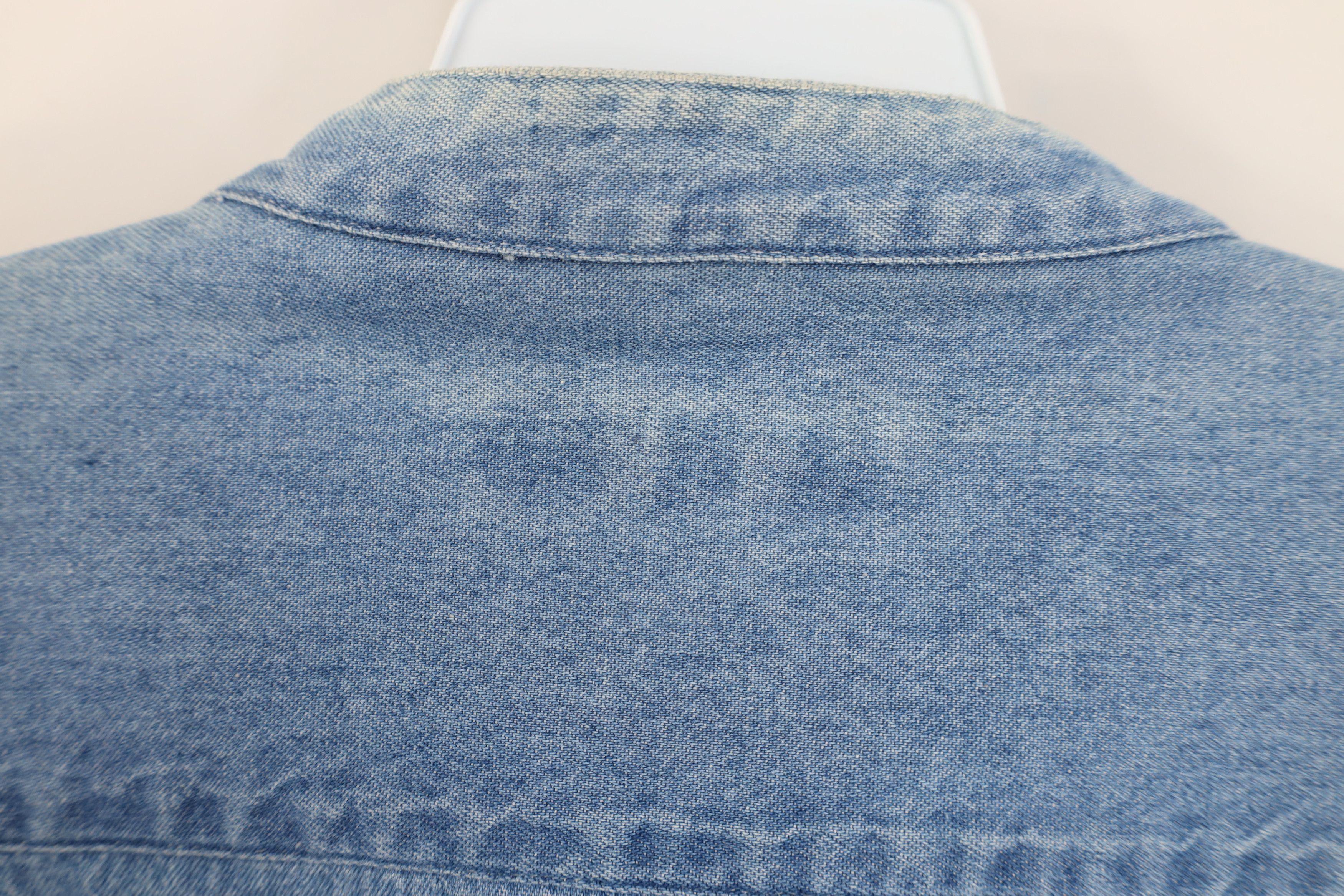 Vintage Vintage 90s Streetwear Band Collar Denim Jean Button Shirt Size US XXL / EU 58 / 5 - 10 Thumbnail