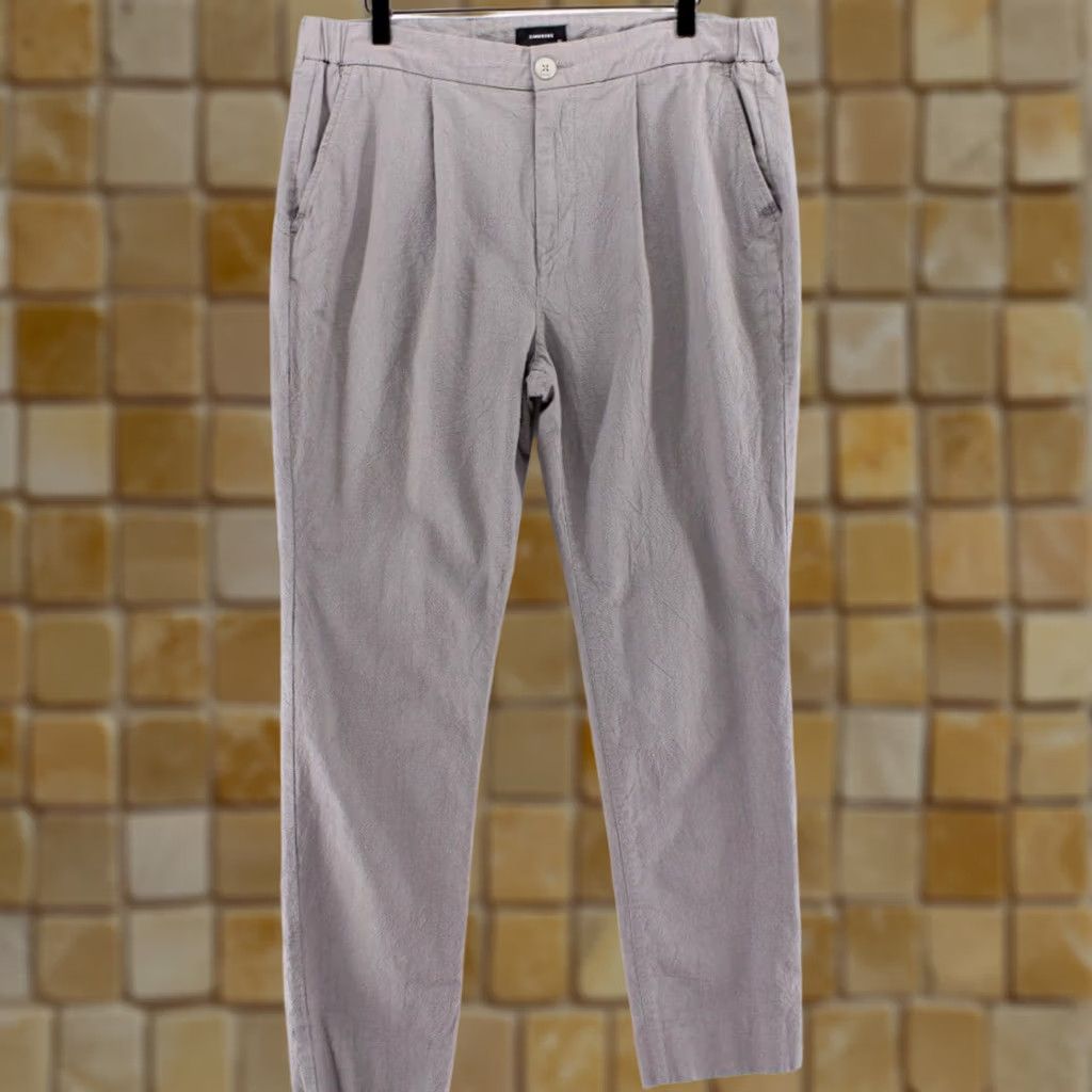 Zanerobe ZANEROBE Men's Suitshot Pants Chino Drawstring Tapered Grey 34X30 Size 34R - 1 Thumbnail
